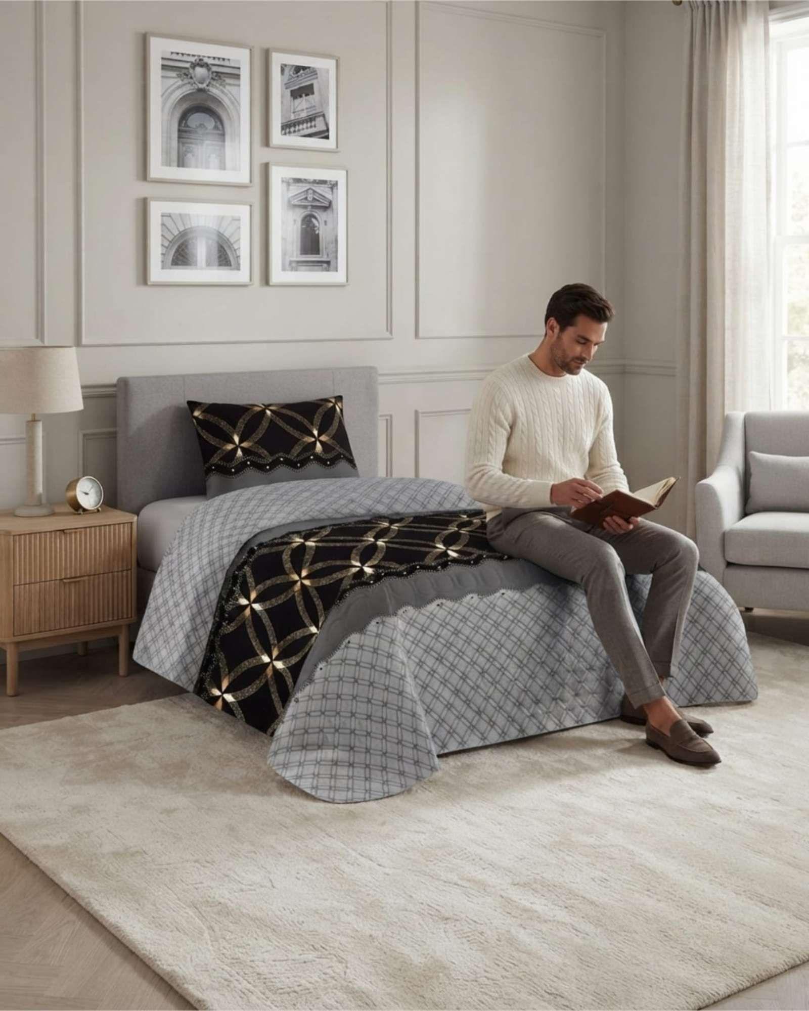 Cubrecama Quilt De Verano Ligero Y Fresco Plaza Y Media Mas Almohada m1-0