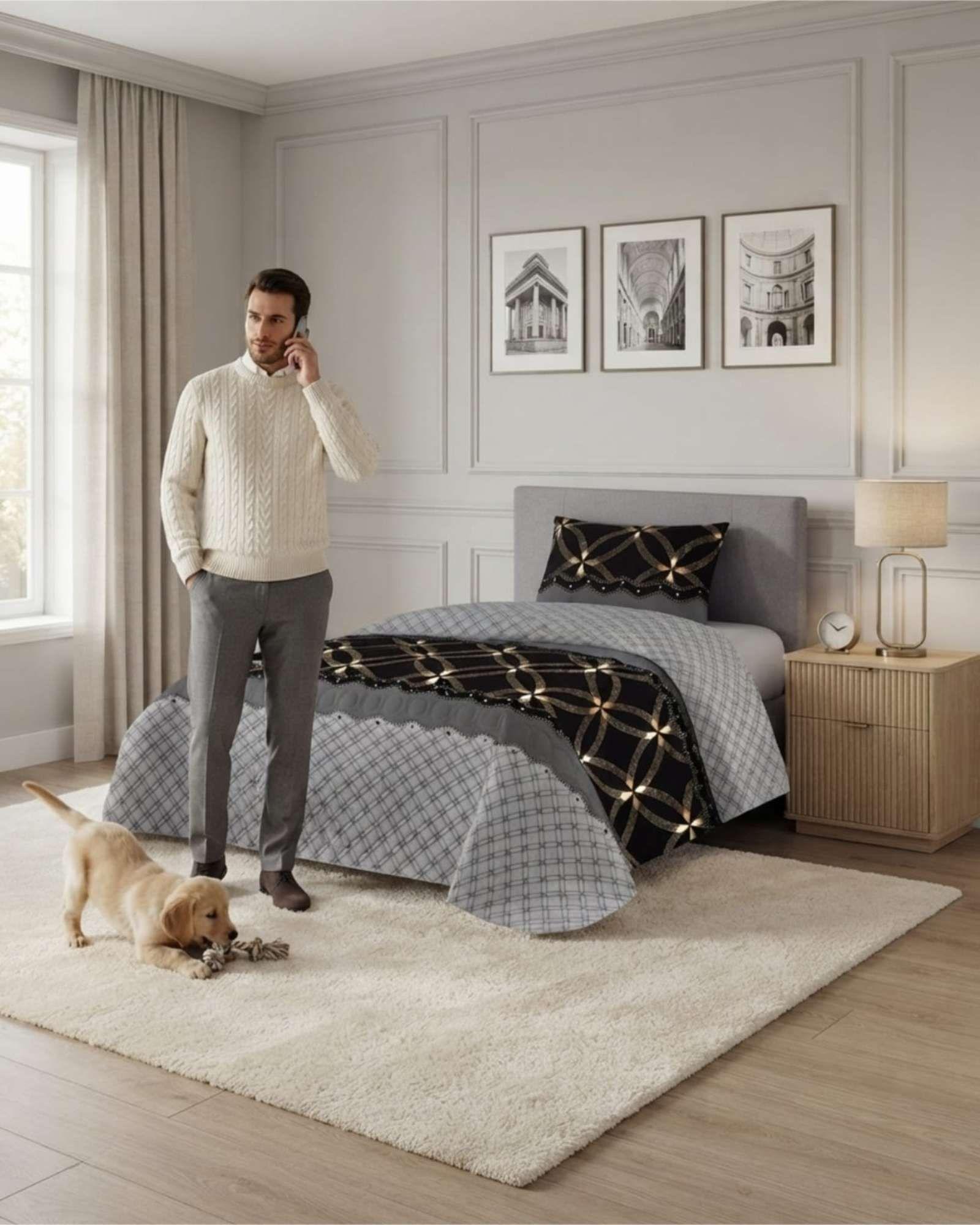 Cubrecama Quilt De Verano Ligero Y Fresco Plaza Y Media Mas Almohada m1-1