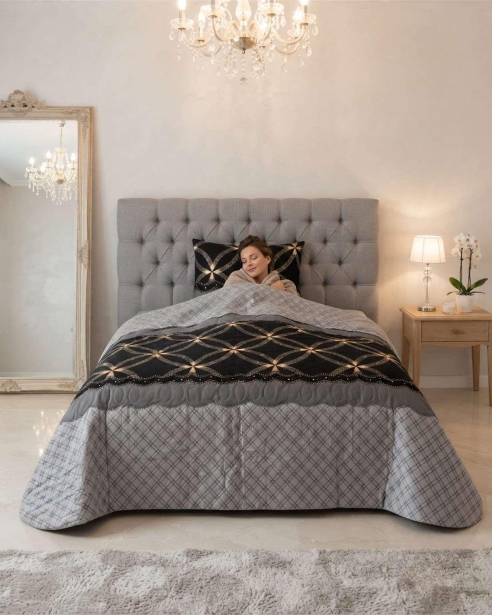 Cubrecama Quilt De Verano Ligero Y Fresco Plaza Y Media Mas Almohada m1-4