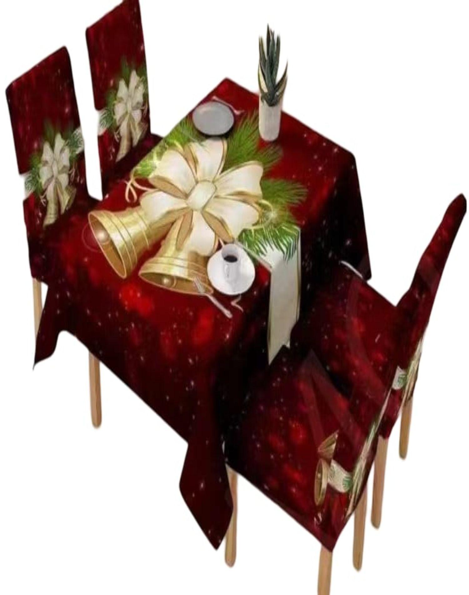 Set Navidad Mantel + 6 Fundas Sillas Decorativas 12O1-0