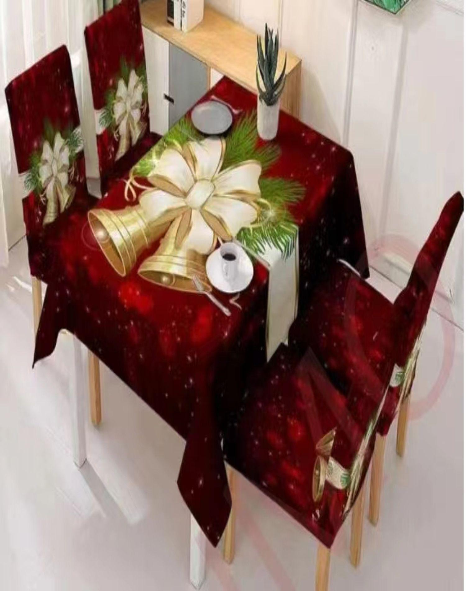 Set Navidad Mantel + 6 Fundas Sillas Decorativas 12O1-2