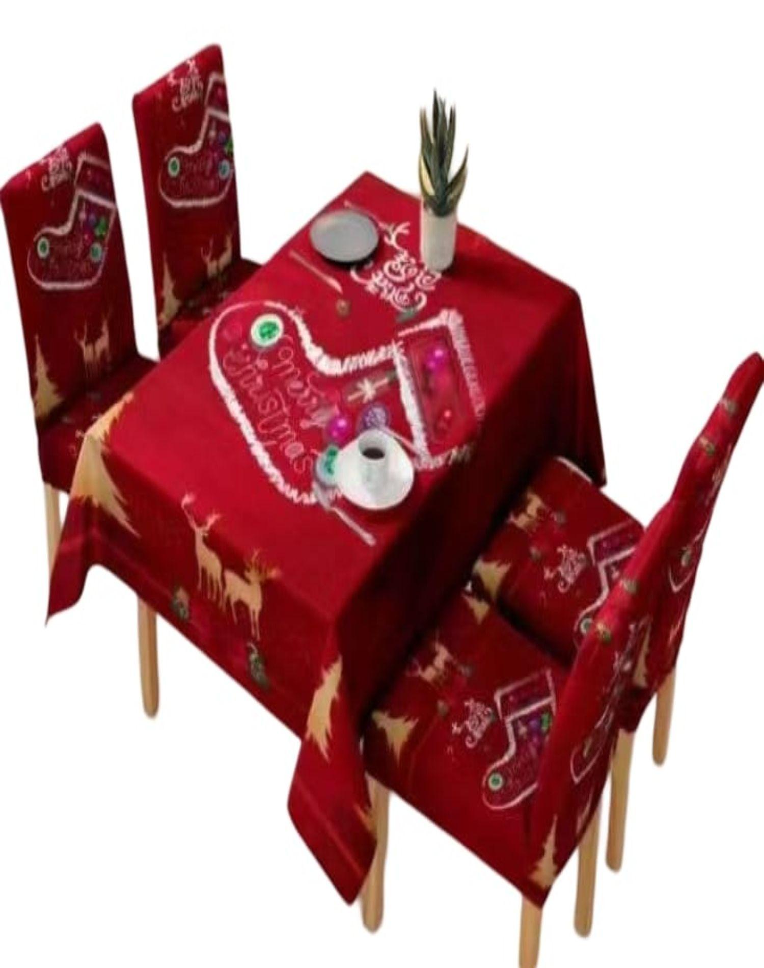 Set Navidad Mantel + 6 Fundas Sillas Decorativas 12O1-0