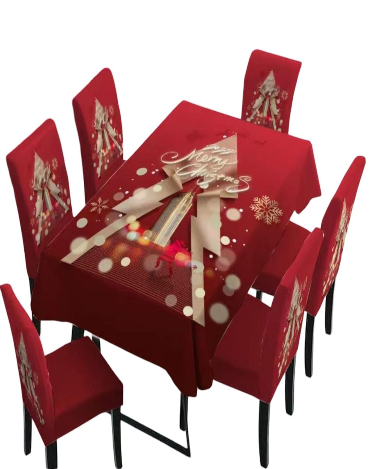 Set Navidad Mantel + 6 Fundas Sillas Decorativas 12O1-0