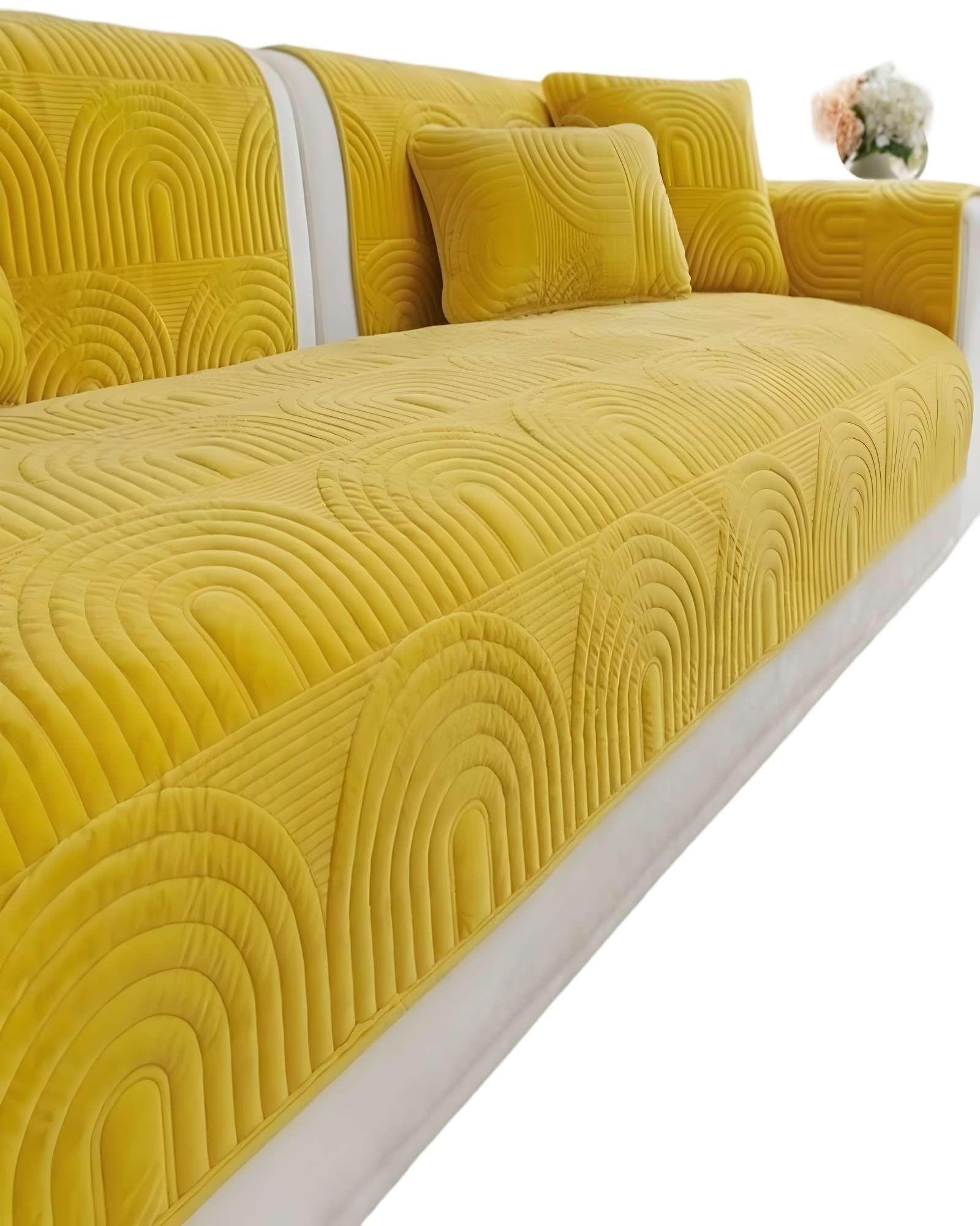 PACK DE 5 FUNDAS PARA SOFA CON DISEÑO DE CURVAS AMARILLO-1