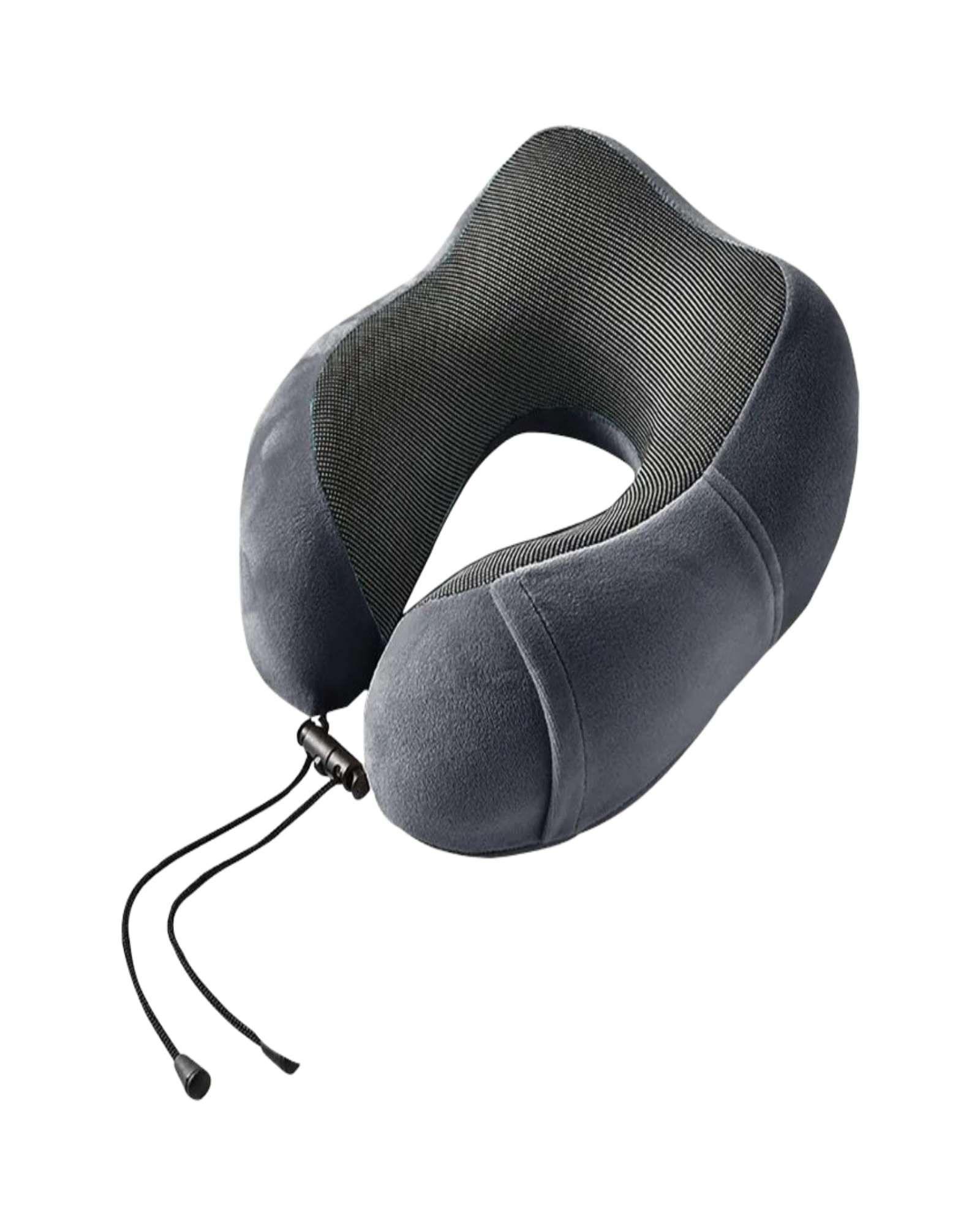 Cómoda Almohada De Cuello Viaje tela magnetica gris-2