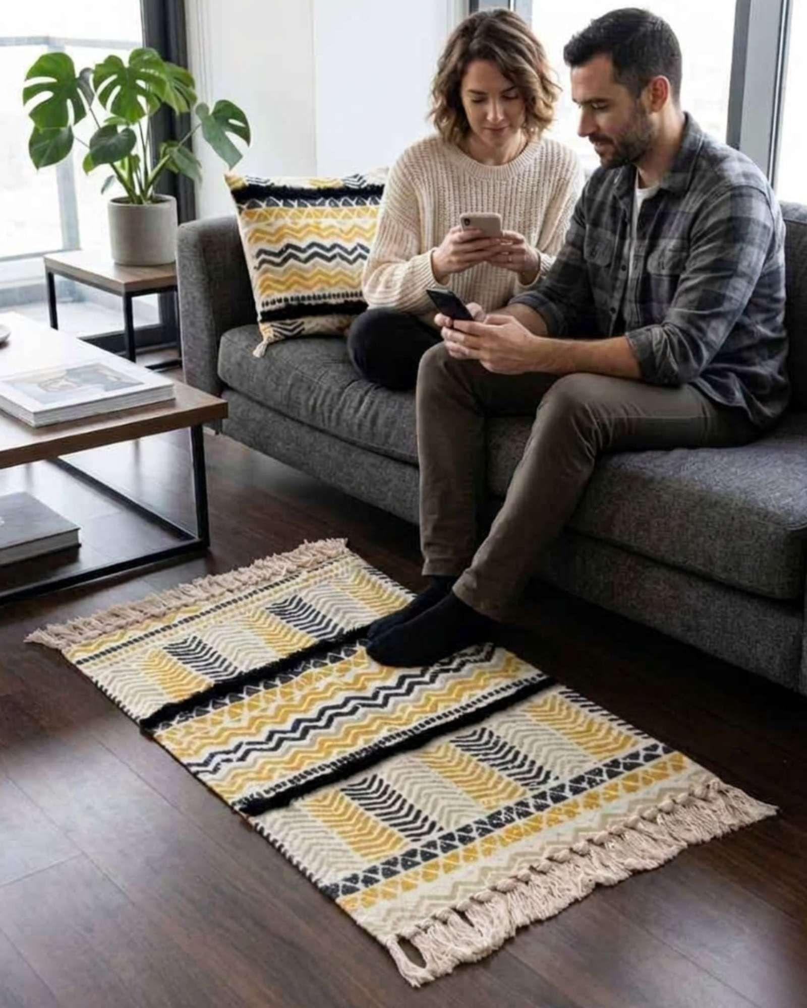 Alfombra Decorativa 60x90 cm Estampada con Relieve Tufting A2-2