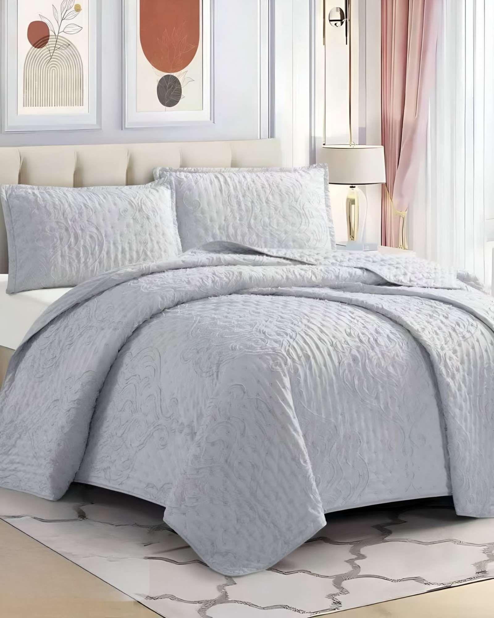 CUBRECAMA QUILT TUFTING DE LUJO SUAVE PLAZA Y MEDIA k01-3
