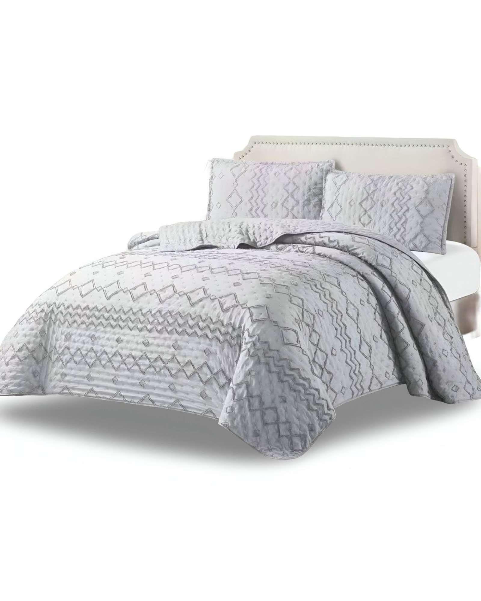 CUBRECAMA QUILT TUFTING DE LUJO SUAVE PLAZA Y MEDIA t07-1
