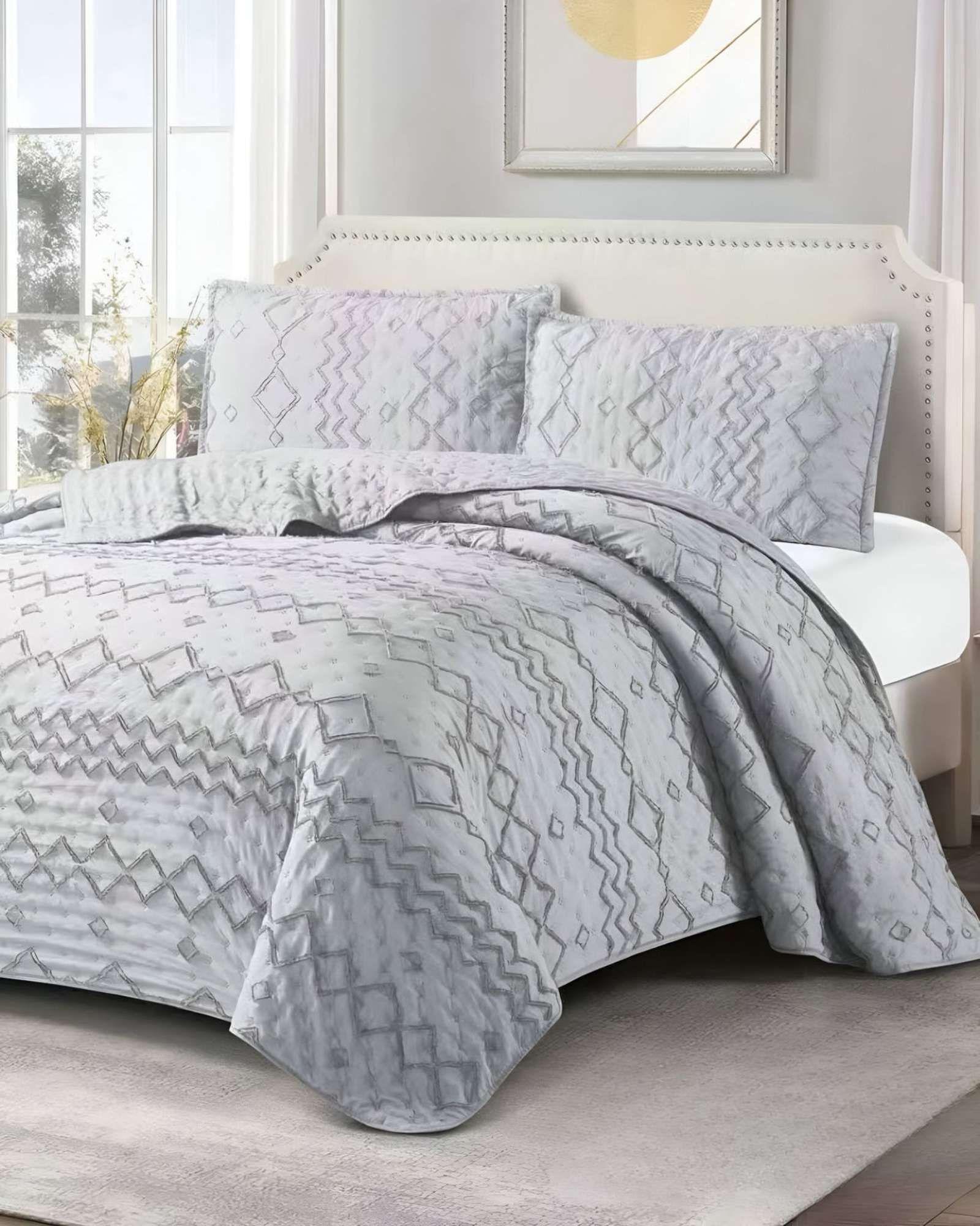 CUBRECAMA QUILT TUFTING DE LUJO SUAVE PLAZA Y MEDIA t07-3