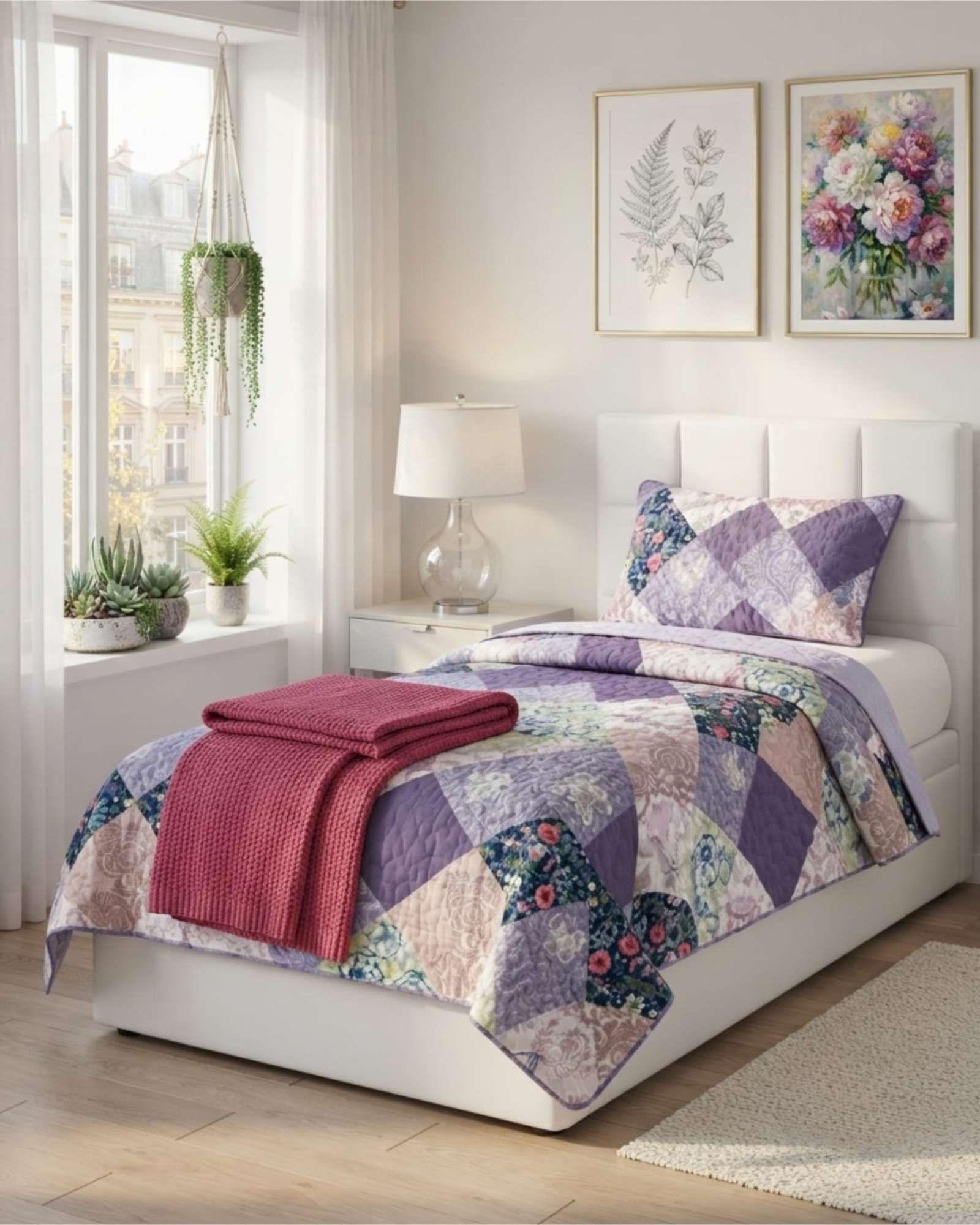 Cubrecamas De Verano Plaza Y Media Ultra Fresco Mas Almohada m20-3