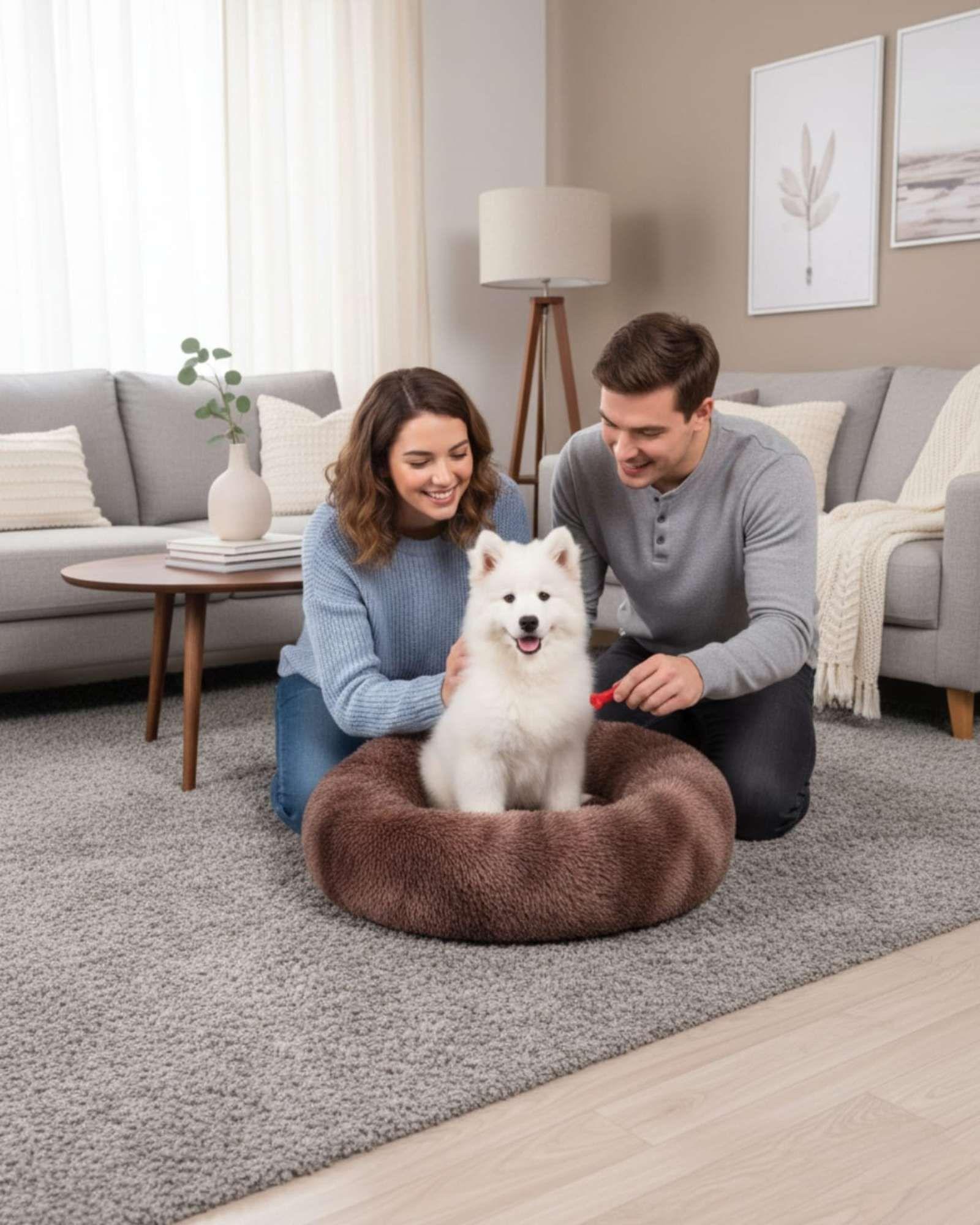 Cama Acolchada de Alta Densidad para tus mascotas 60 cm café-3