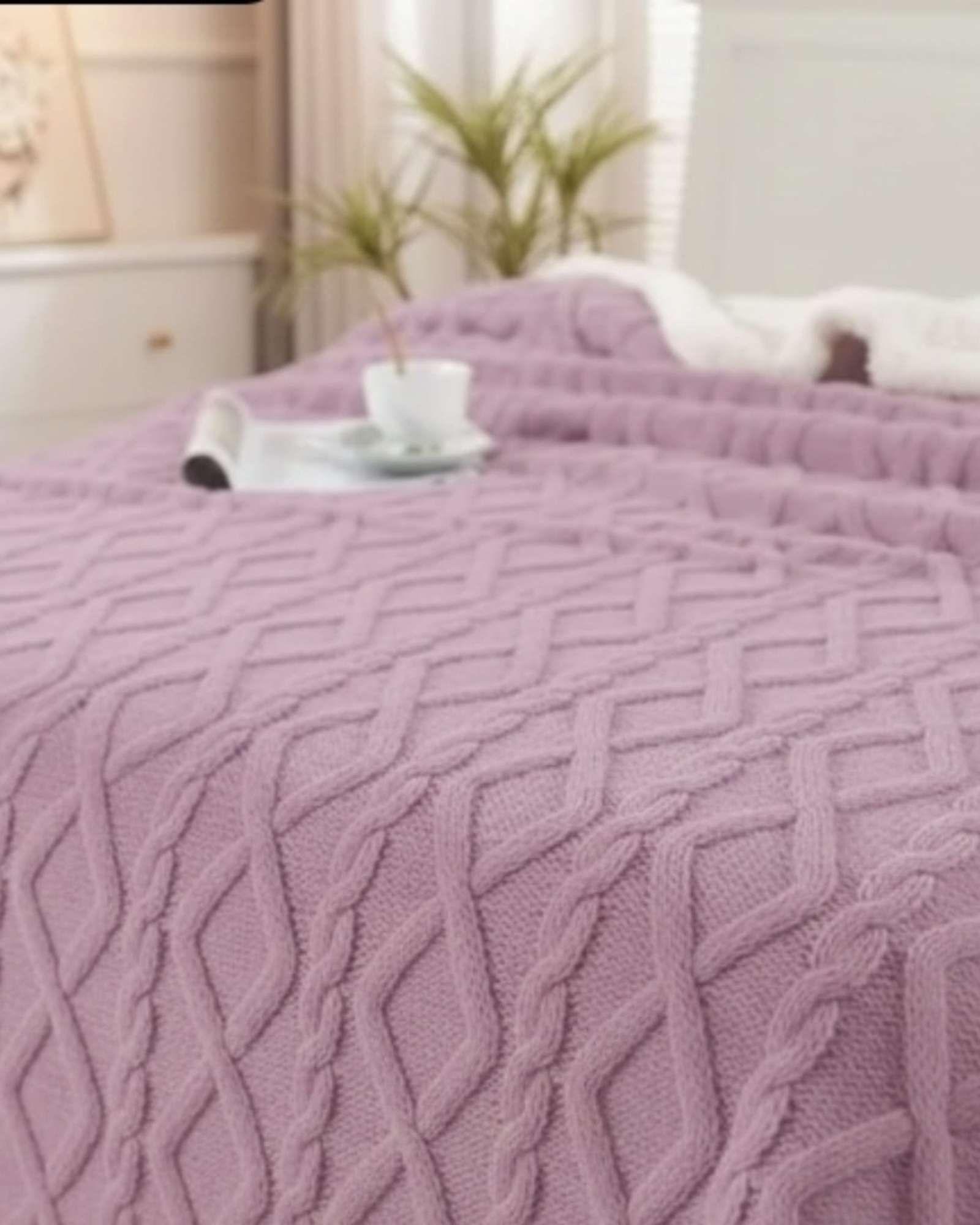 Frazada Manta Polar Sherpa Térmica King violeta -3