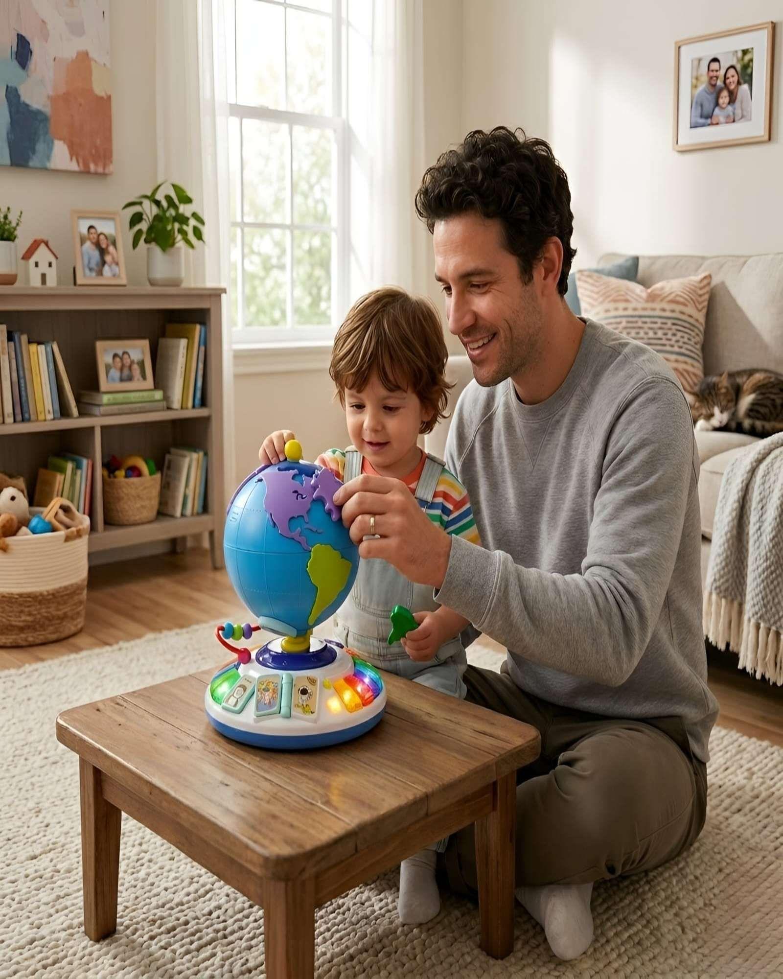 Juguete Didáctico Globo Terráqueo Interactivo con Luces y Sonido-3