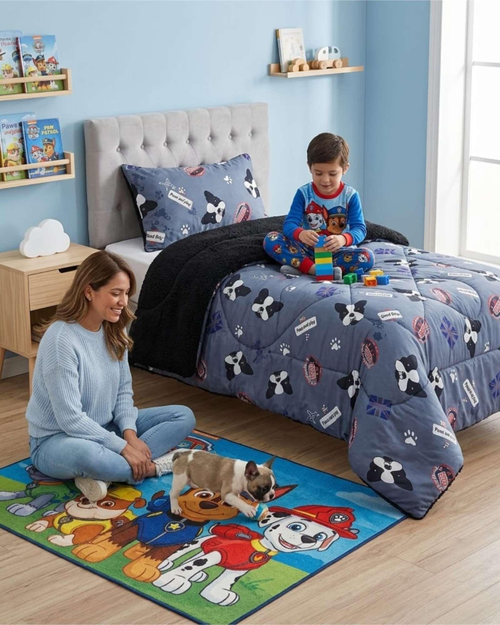 Cubrecama Plush con Chiporro Plaza y Media Diseño Premium C4-2