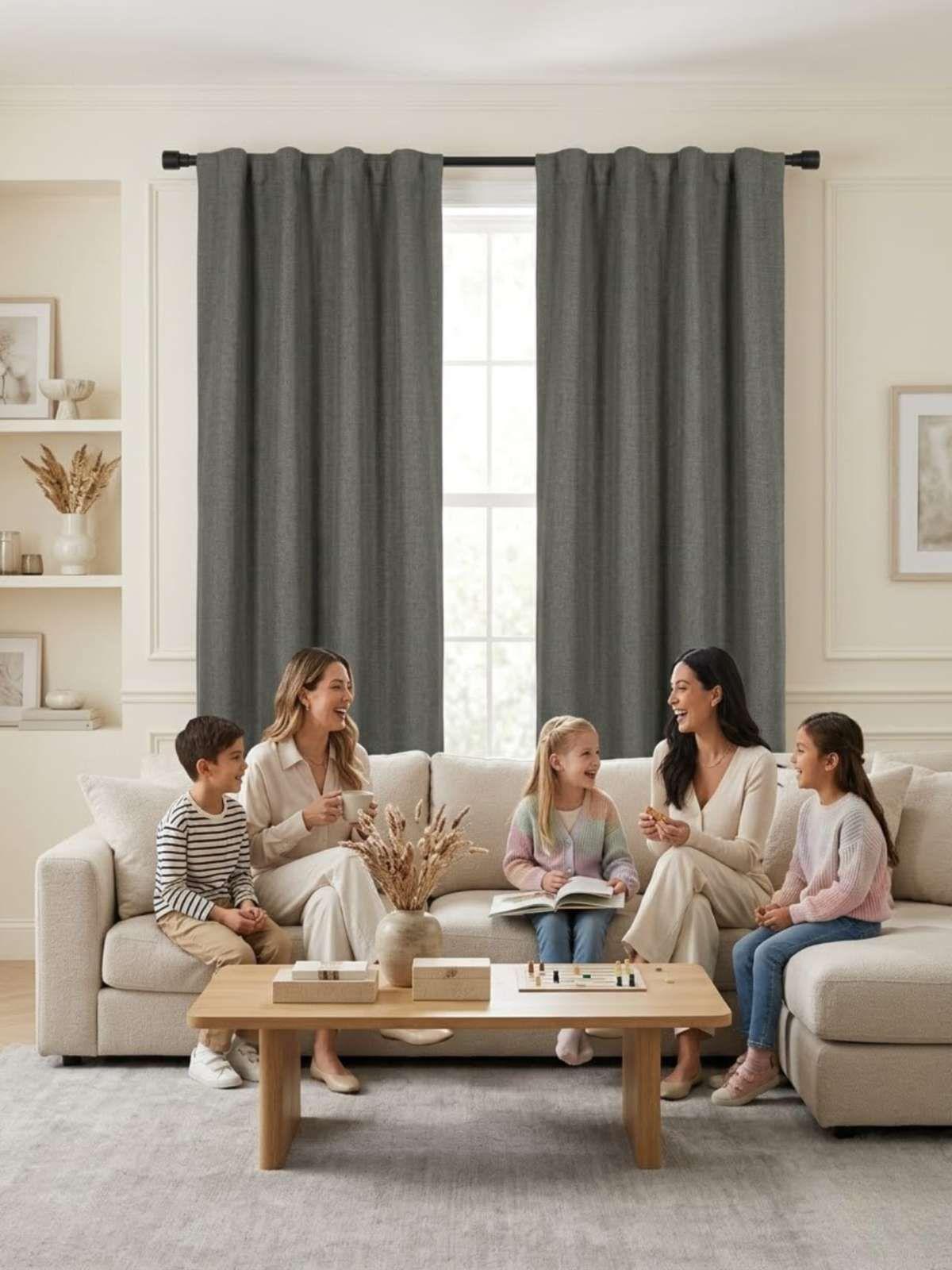 Set de Cortina Blackout medida 140x220 cm gris-4