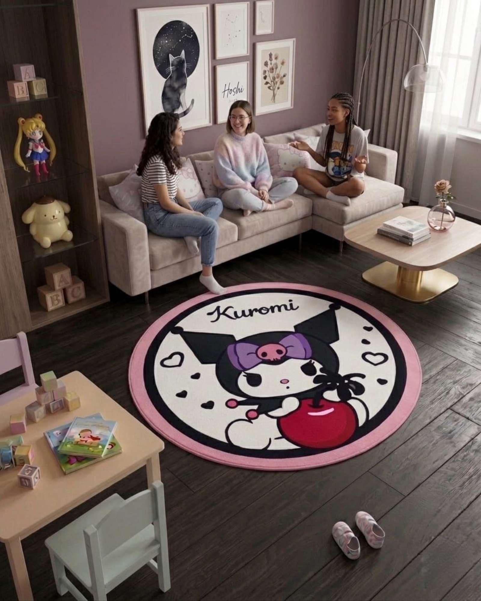 Alfombra Decorativa Infantil Circular de 80cm De Kurumi m4-0