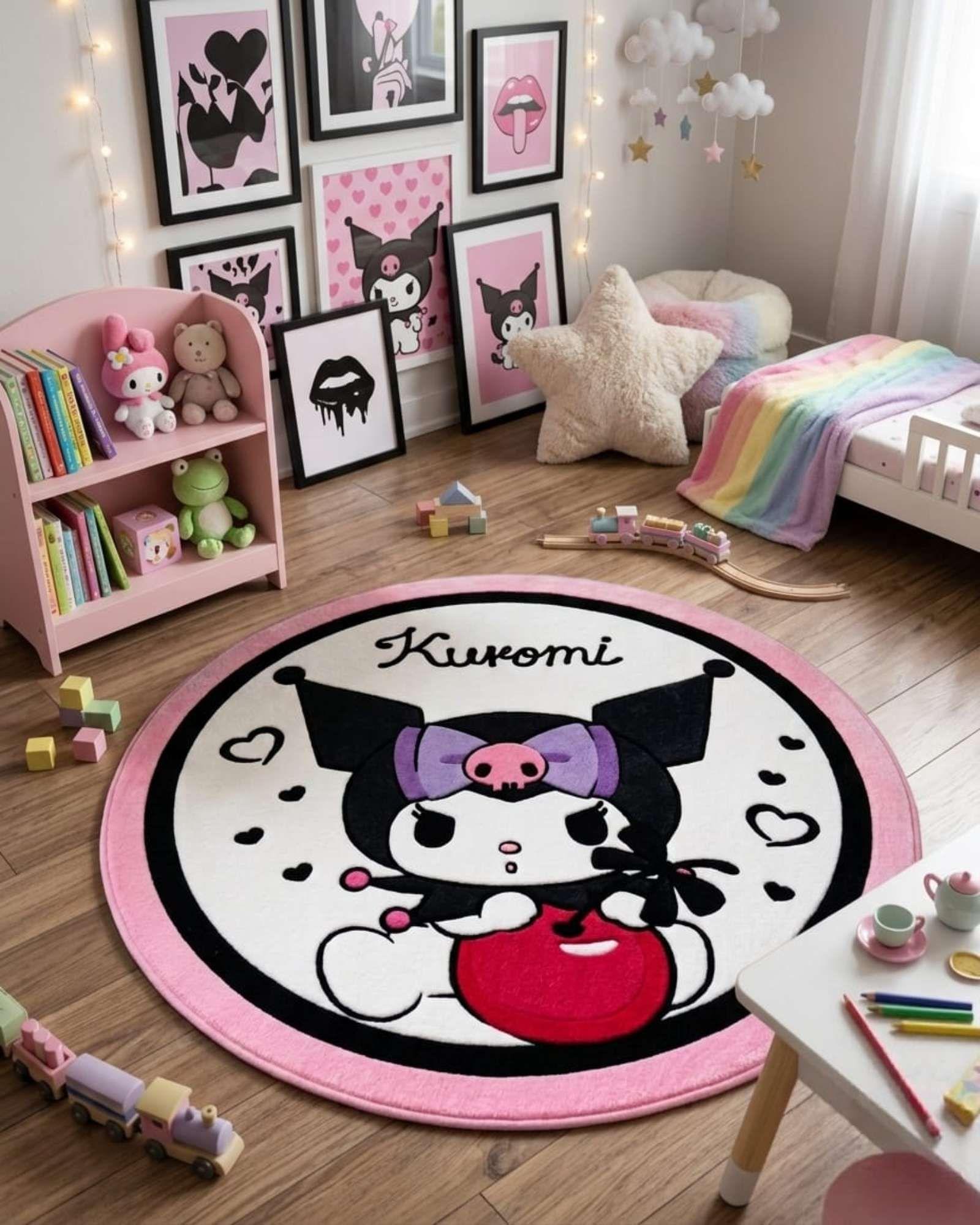 Alfombra Decorativa Infantil Circular de 80cm De Kurumi m4-1