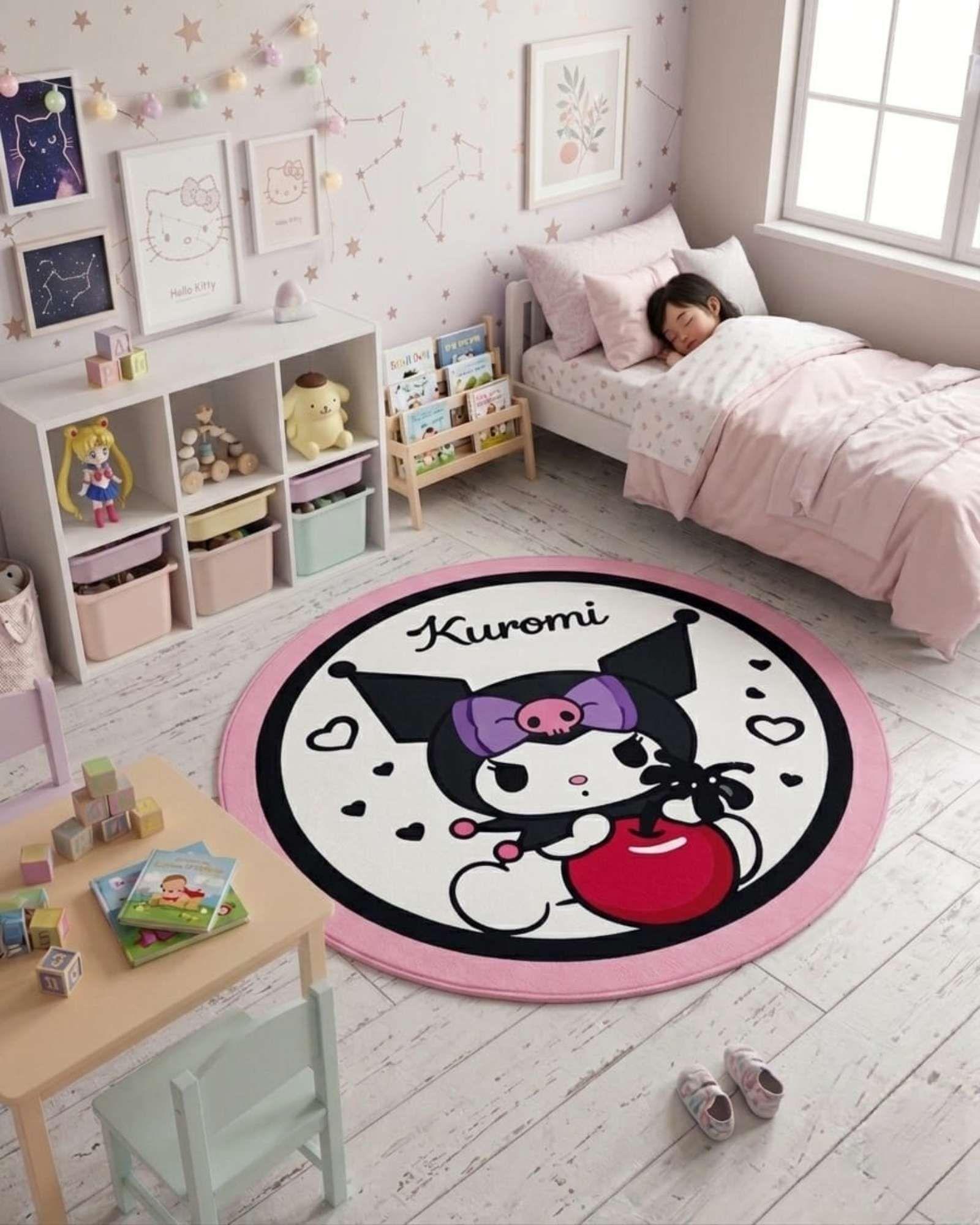 Alfombra Decorativa Infantil Circular de 80cm De Kurumi m4-2
