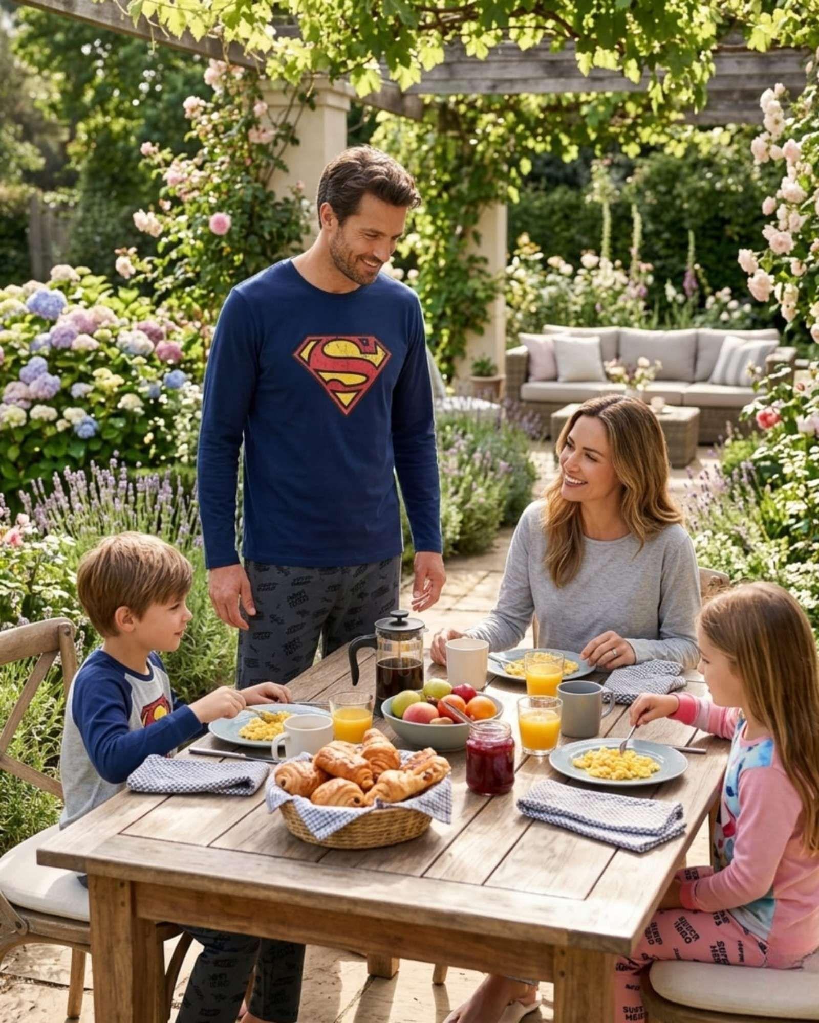 Pijama Hombre Superman Micropolar Térmico Invierno Talla L A1-4