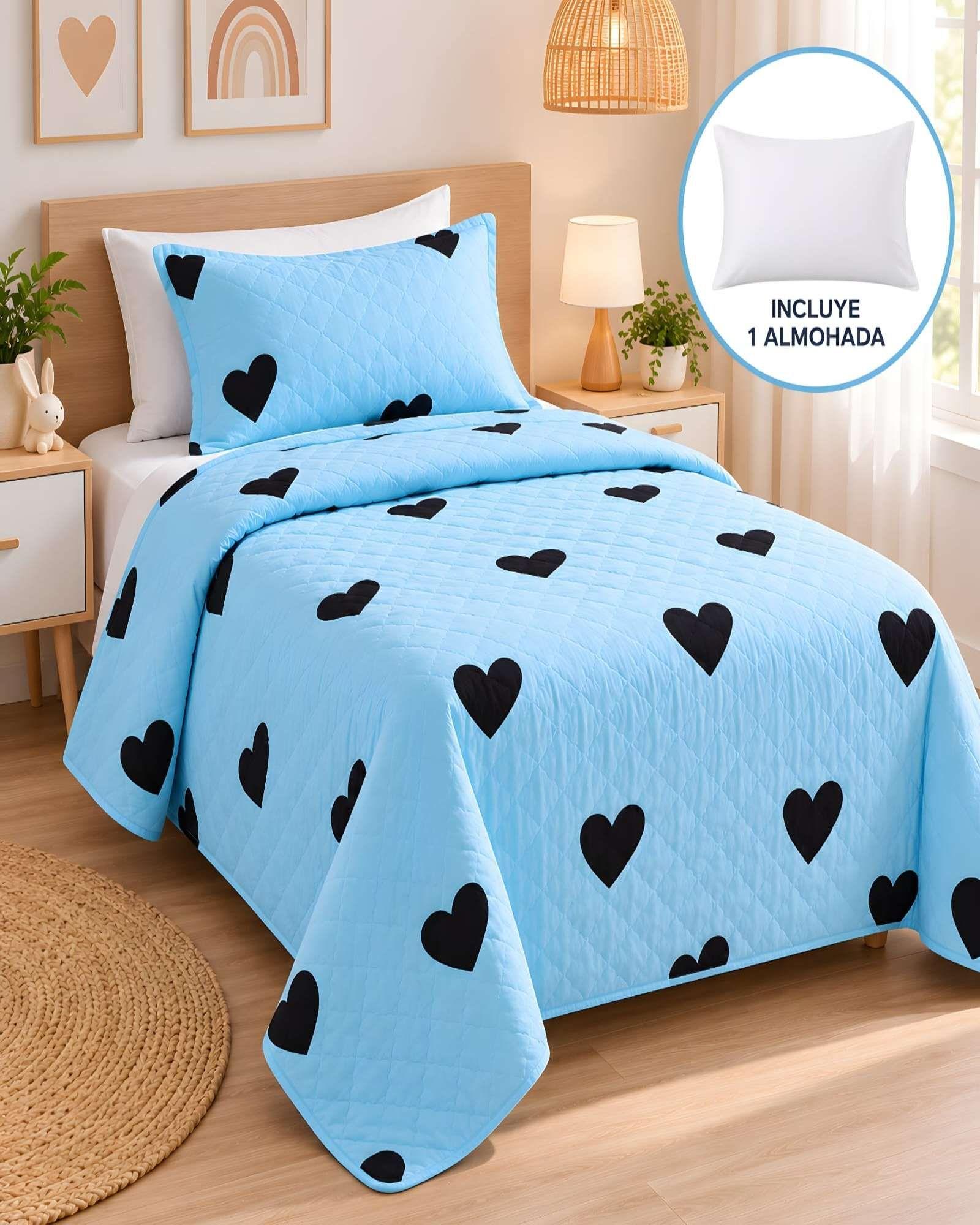 Cubrecama Quilt Verano 1.5 Plazas + Almohada 06-0