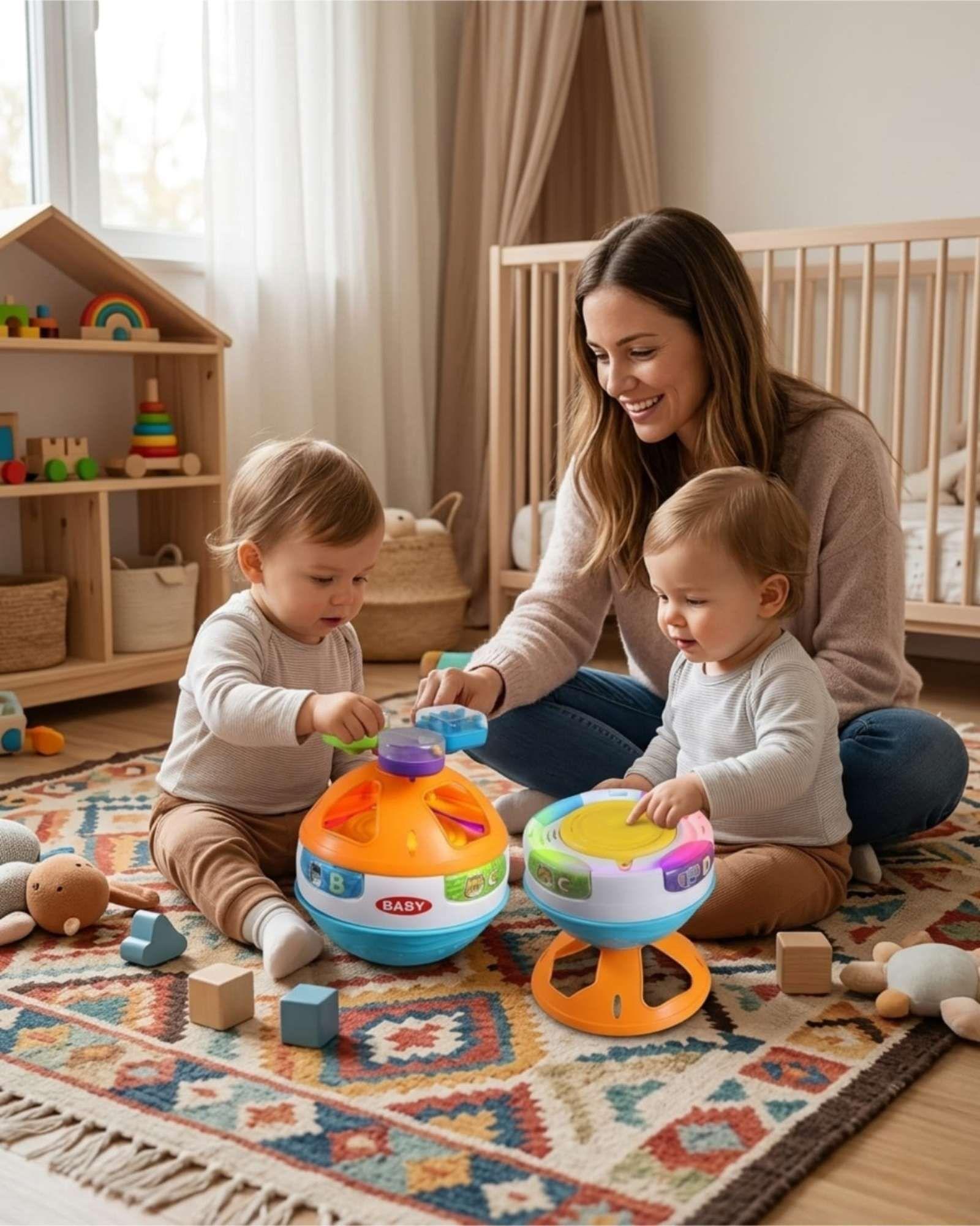 Pelota Didáctica Giratoria con Sonidos y Luces - Juguete de Estimulación Temprana-4