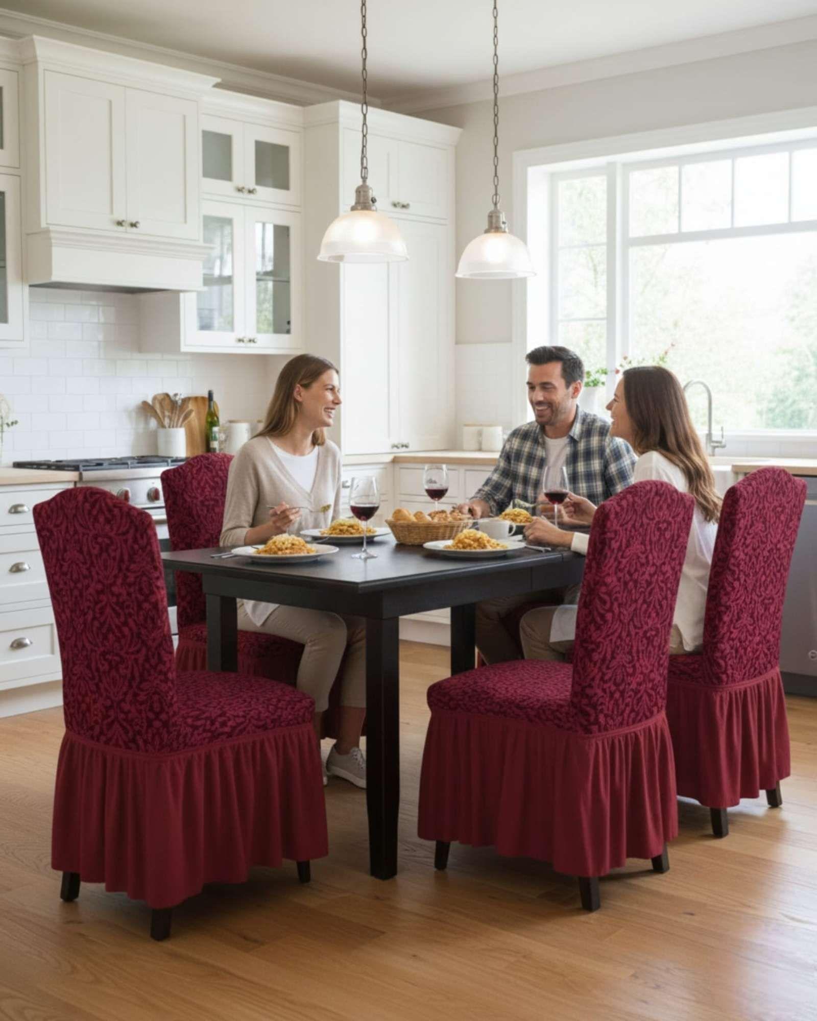 JUEGO DE 6 FUNDAS DE SILLA TEJIDO 3D M5-2