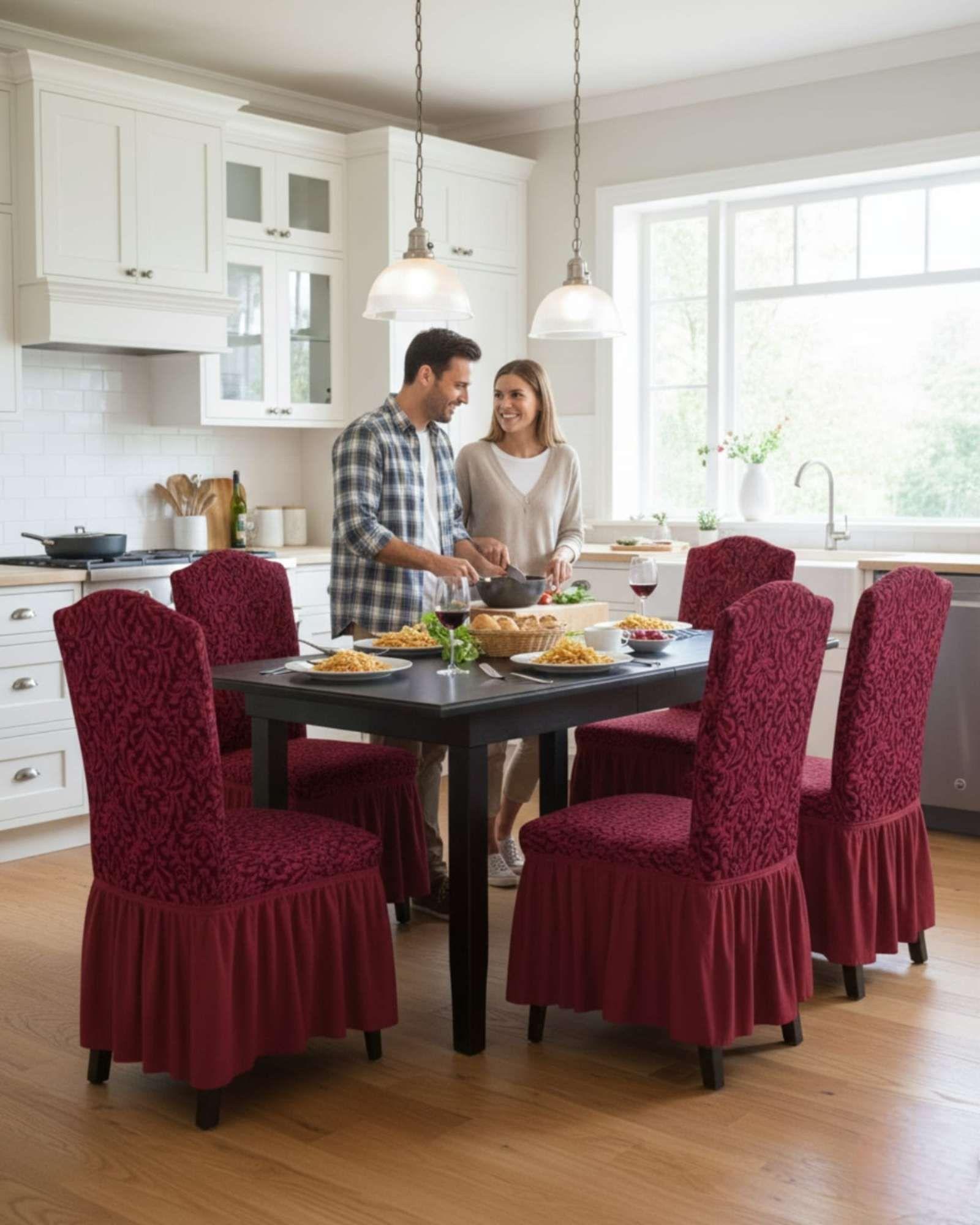 JUEGO DE 6 FUNDAS DE SILLA TEJIDO 3D M5-4