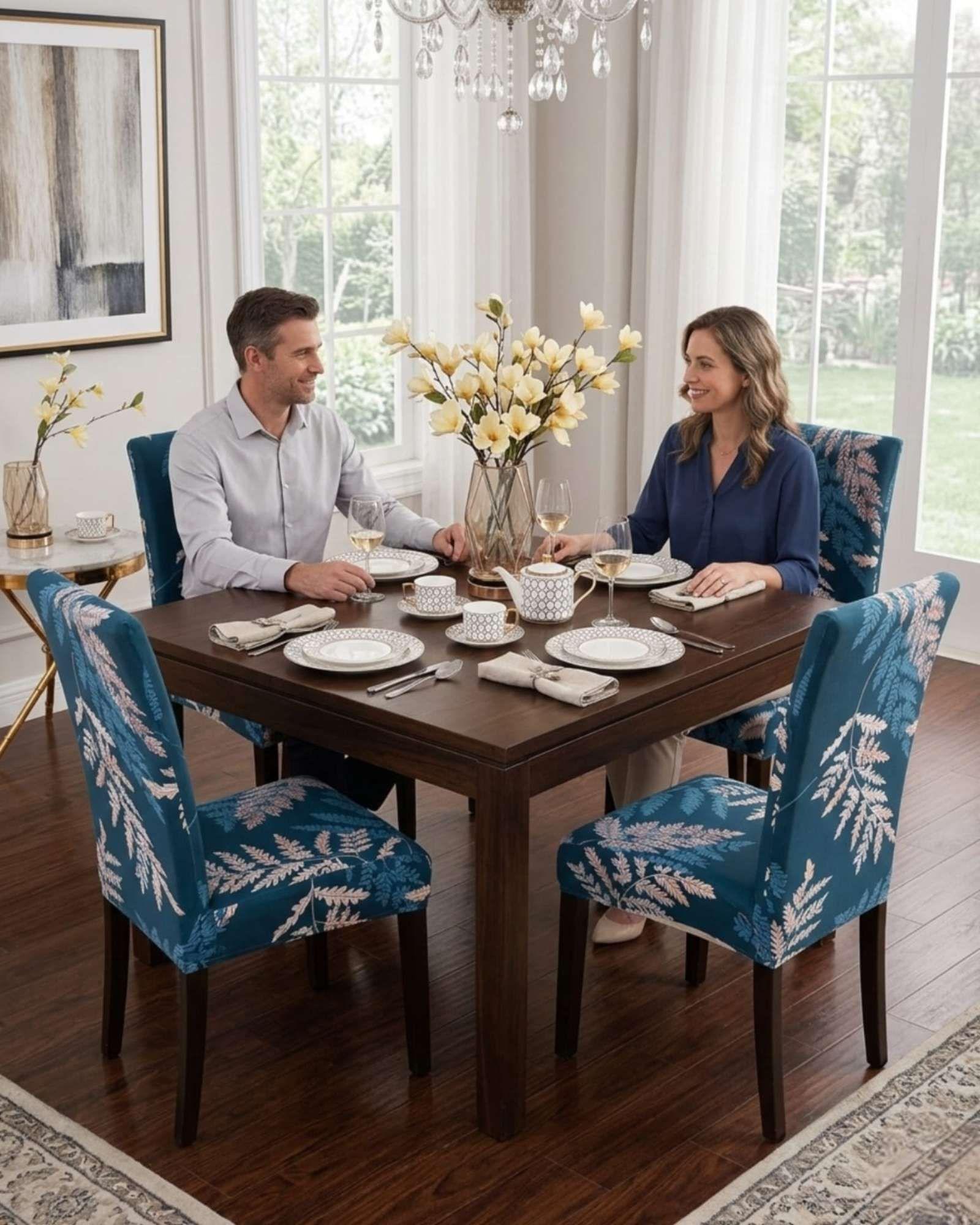 JUEGOS DE 6 FUNDAS PARA SILLAS  CON DISEÑO ELASTICO M4-4