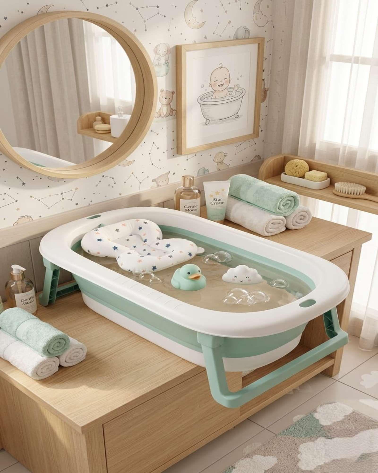 Bañera Plegable Premium Termómetro Digital + Cojín Ergonómico Antideslizante C3-3