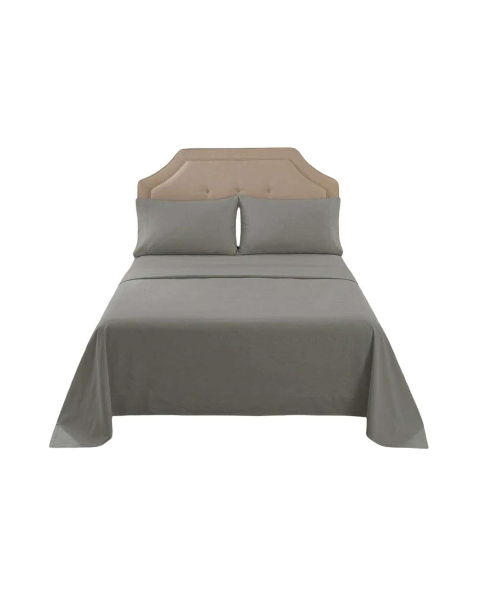 Juego de Sábanas king Resistencia y Elegancia para tu Descanso Diario color gris-2