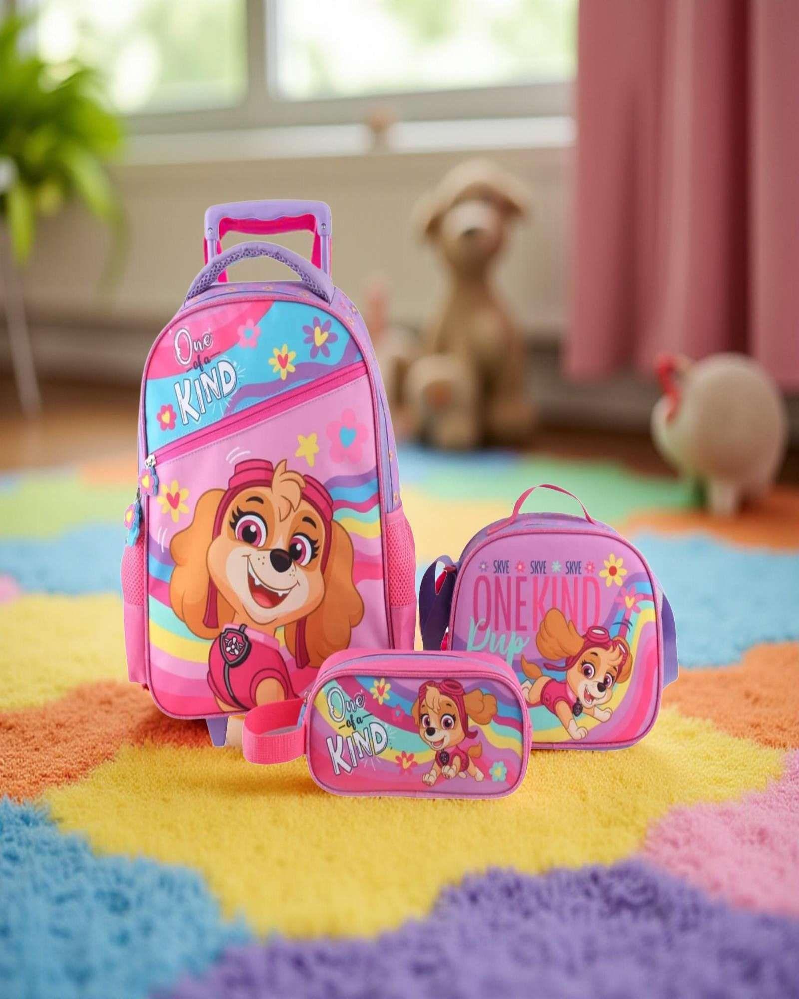 Mochila infantil escolar Con Ruedas set de 3 Piezas sky-2