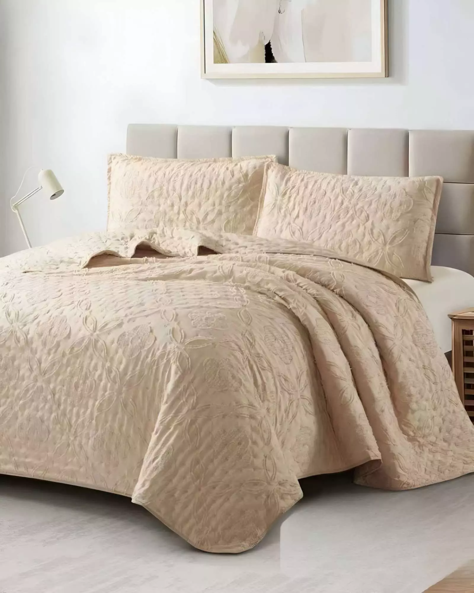 CUBRECAMA QUILT TUFTING DE LUJO SUAVE KING T-007-3