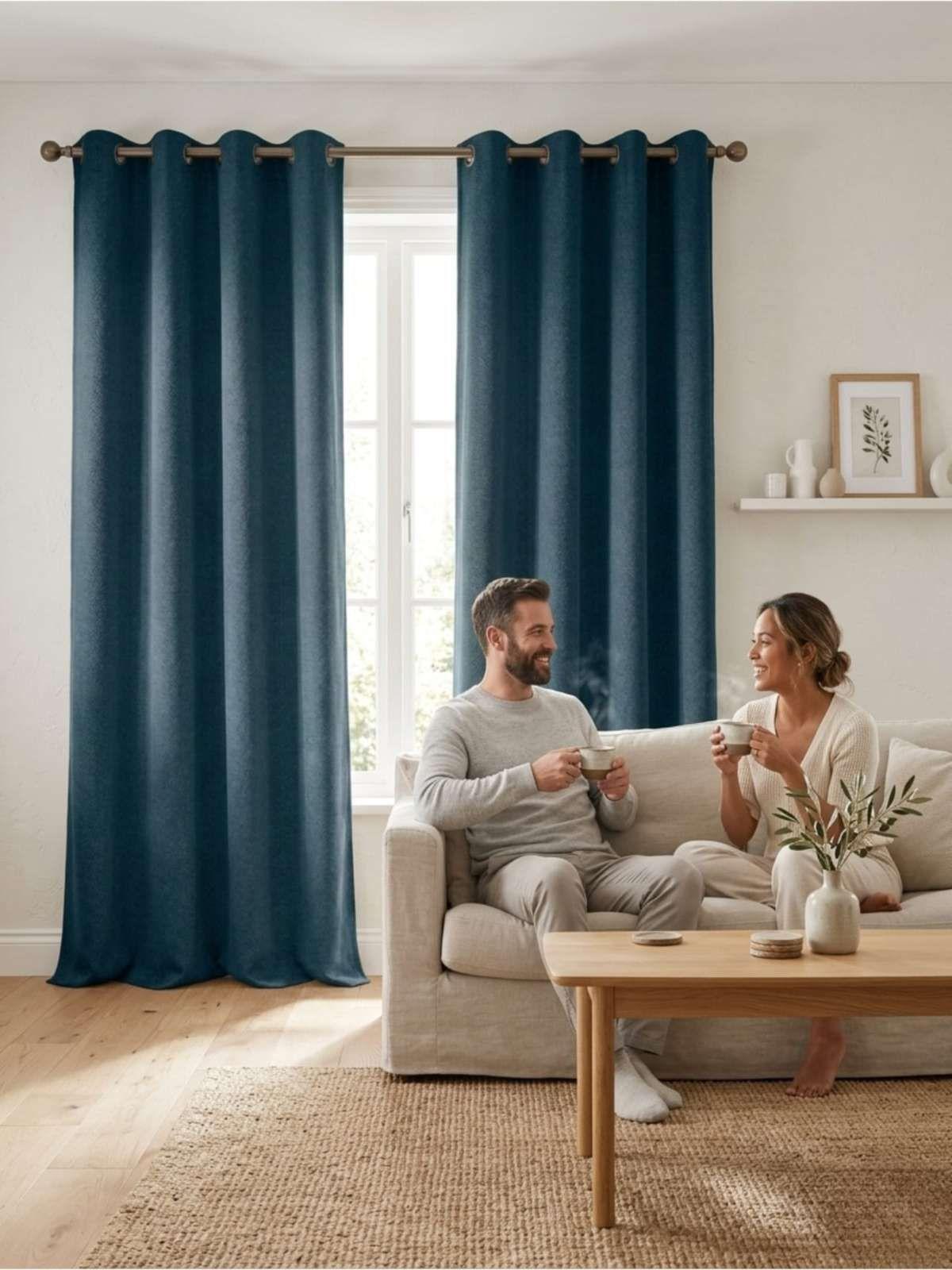 Set de Cortina Blackout medida 150x220 cm azul-1