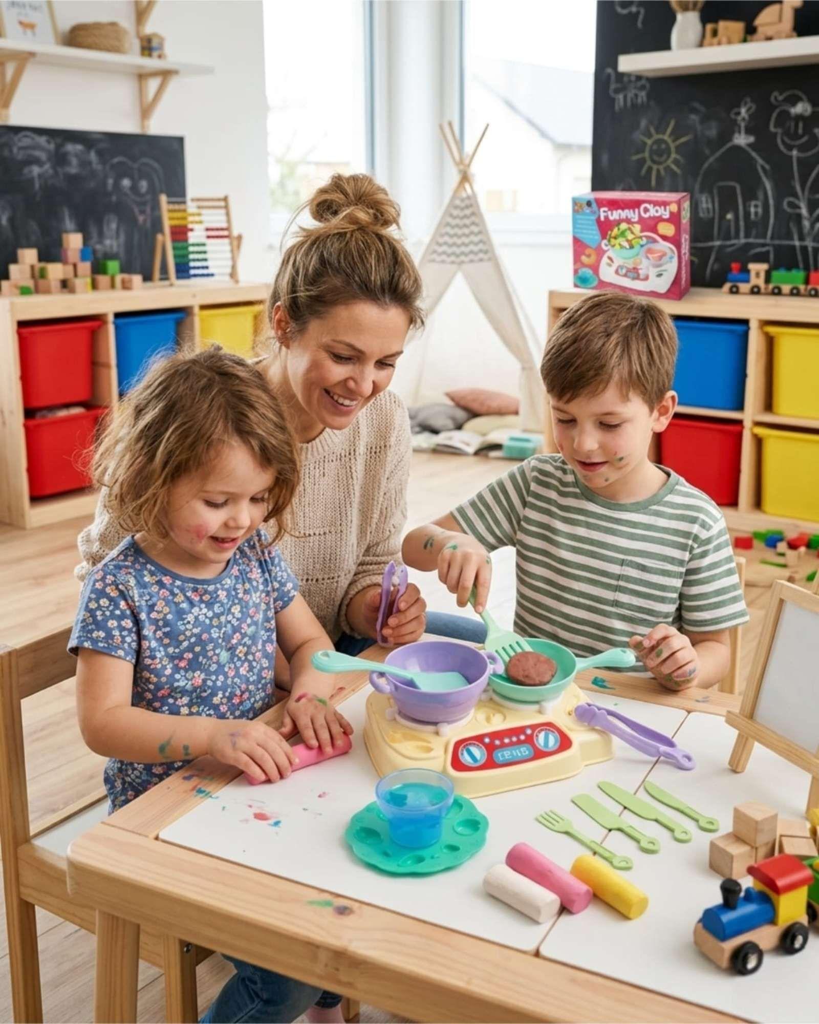 Juguete Cocina De Arcilla Moldeable Infantil Didactico Con Accesorios-0