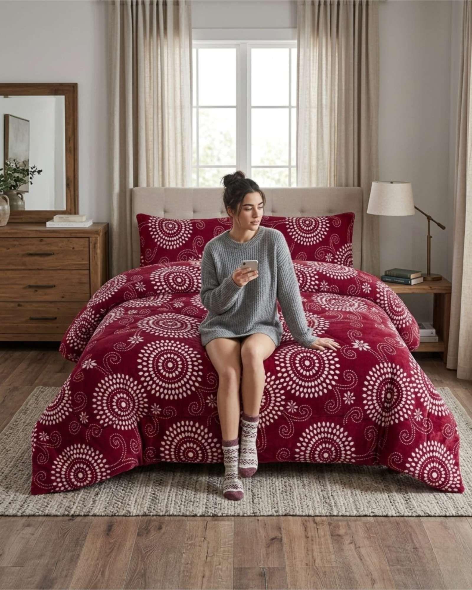 Plumón Térmico 2 Plazas Plush y Chiporro Extra Cálido Invierno A12-3