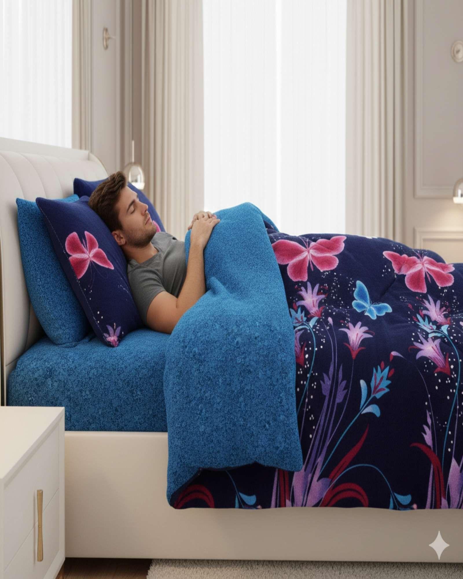 Set de Cubrecama con Chiporro mas sabana 2 plaza Extra Suave M2-3