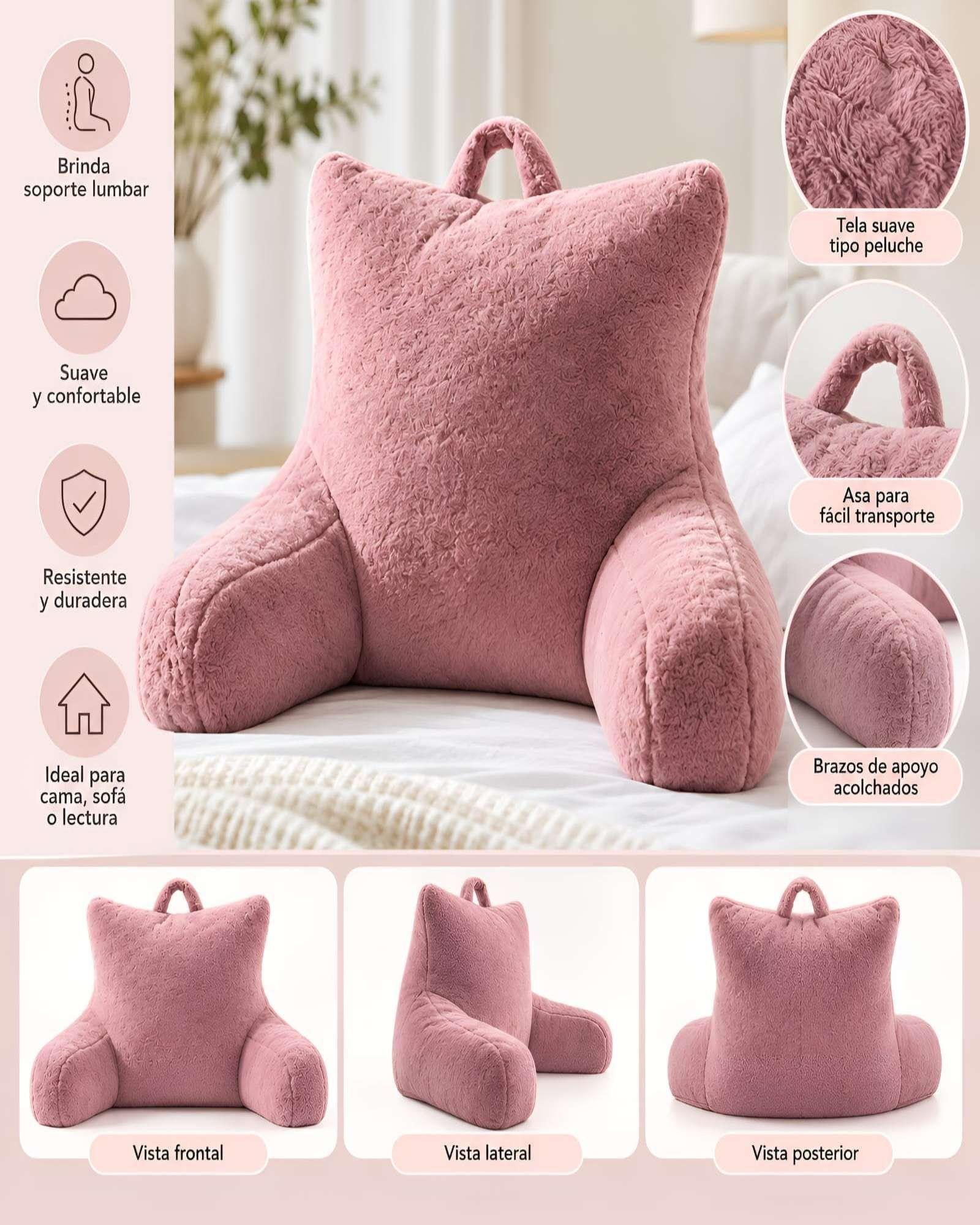 Cojín de Respaldo con Brazos para Cama y Sofá-4