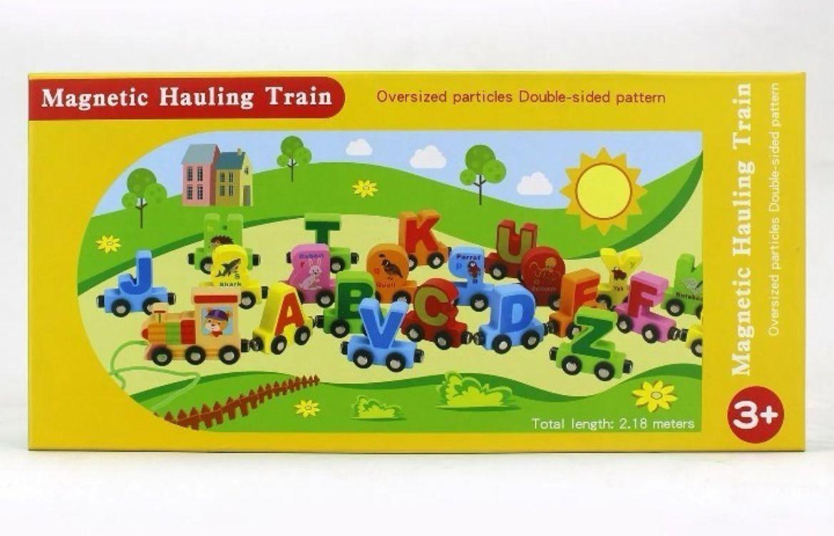Tren Magnético de Madera con Letras del Abecedario A-Z-2