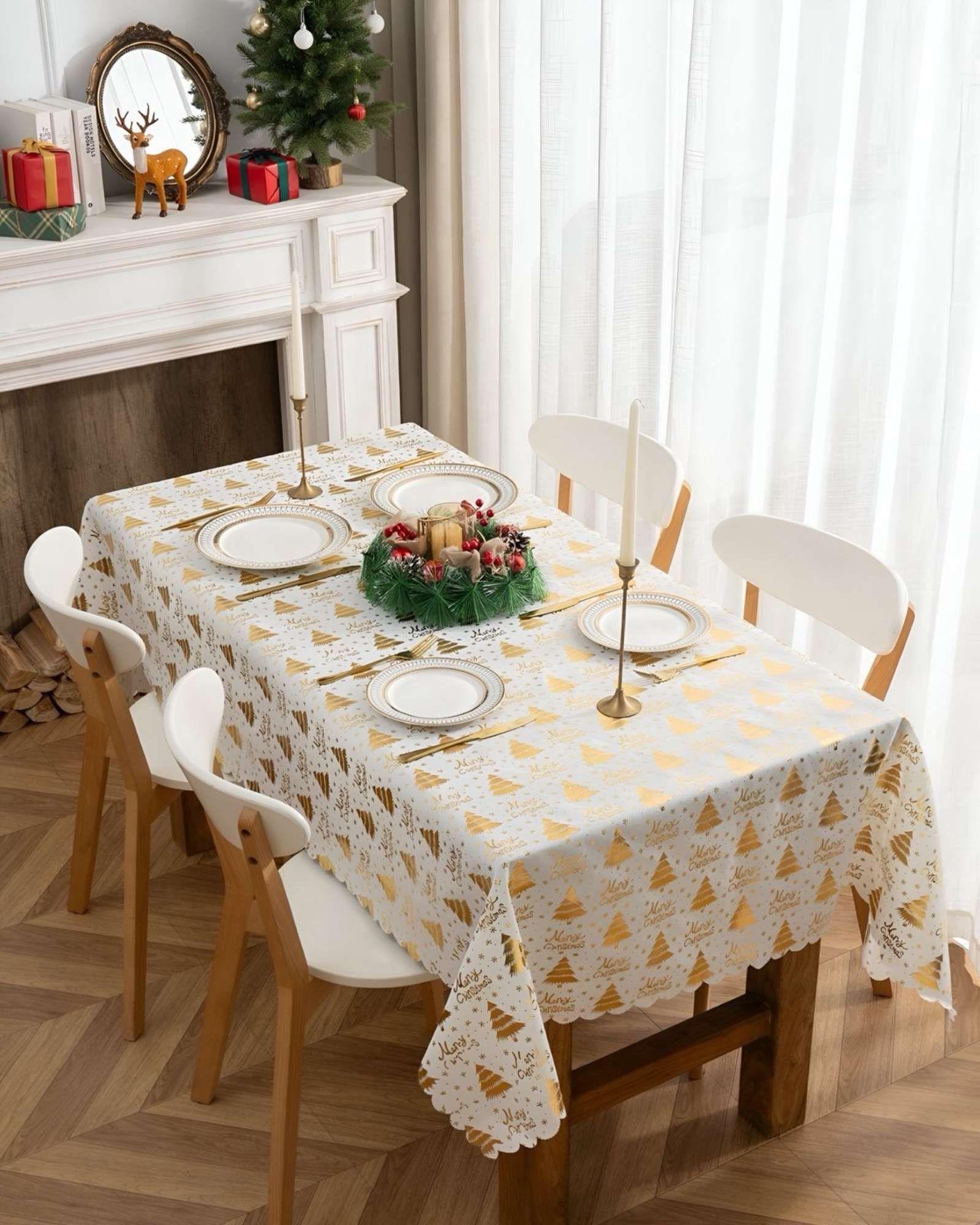 Mantel decorativo antimanchas Diseño navideño 140x220 cm 07-3