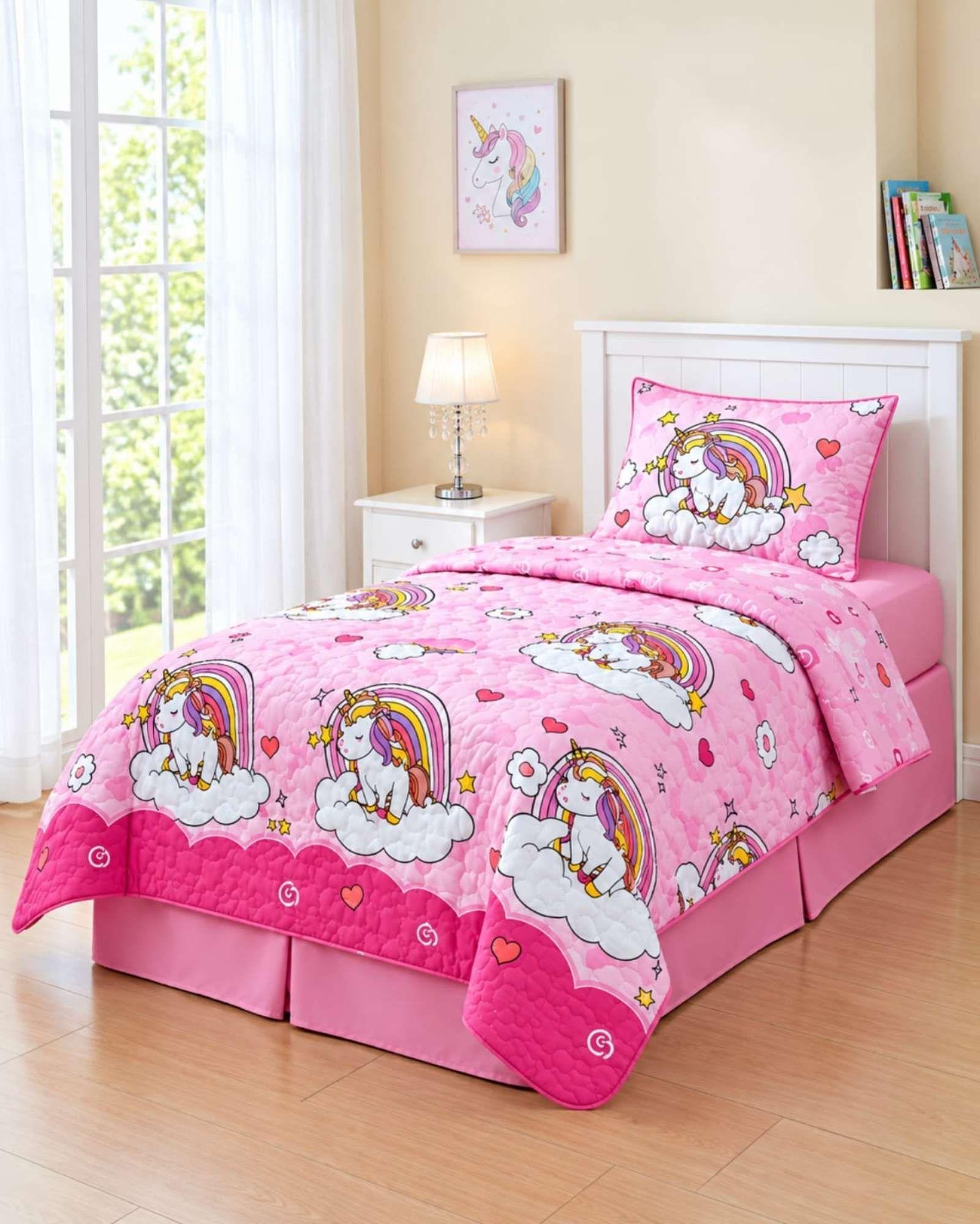 Juego Cubrecama Quilt Verano 1.5 Plazas + Juego De Sábanas 16-3