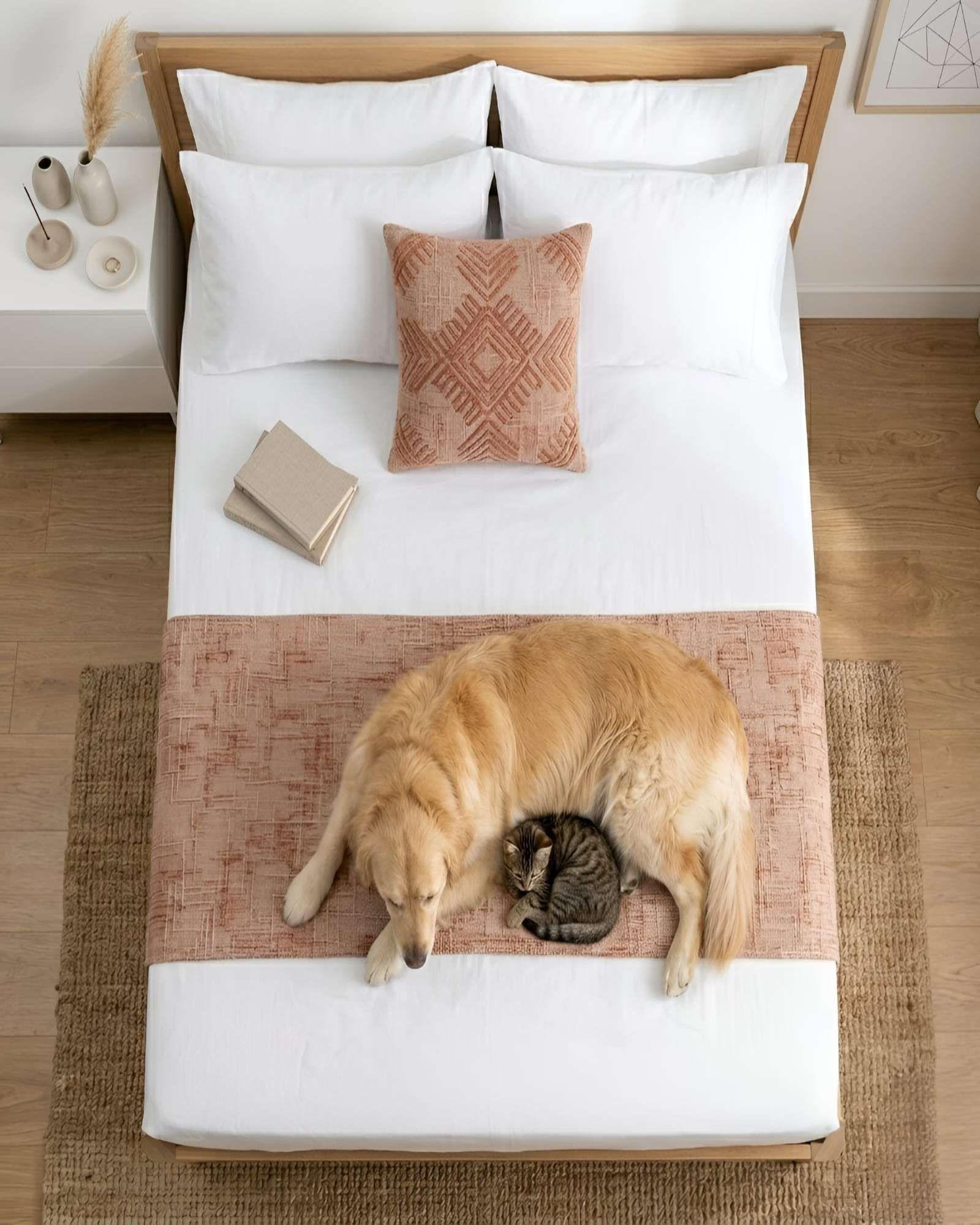 Piecera Cama Chenille Cruzada Decorativa-0