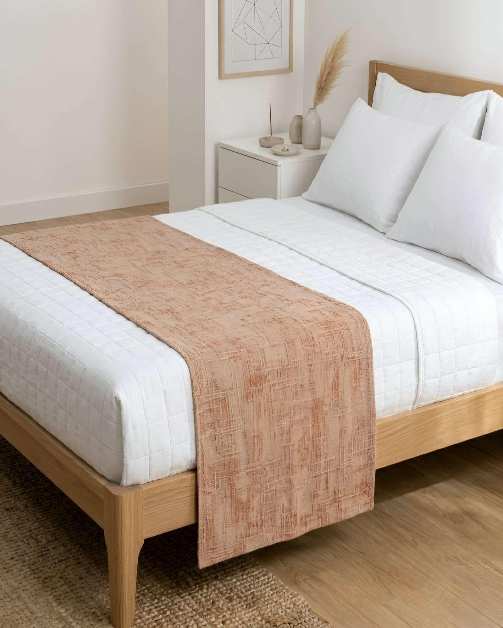 Piecera Cama Chenille Cruzada Decorativa-1