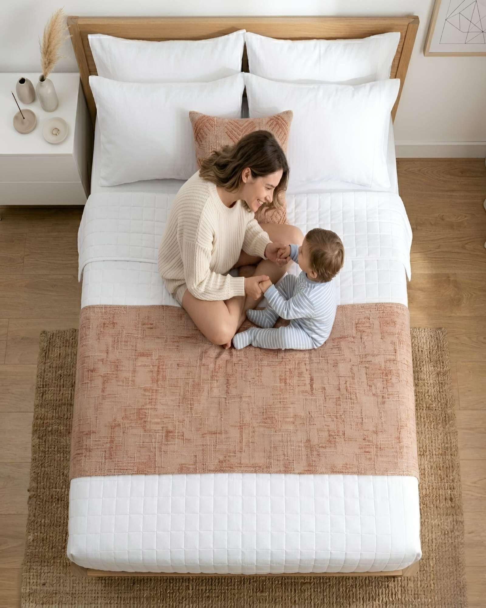 Piecera Cama Chenille Cruzada Decorativa-4