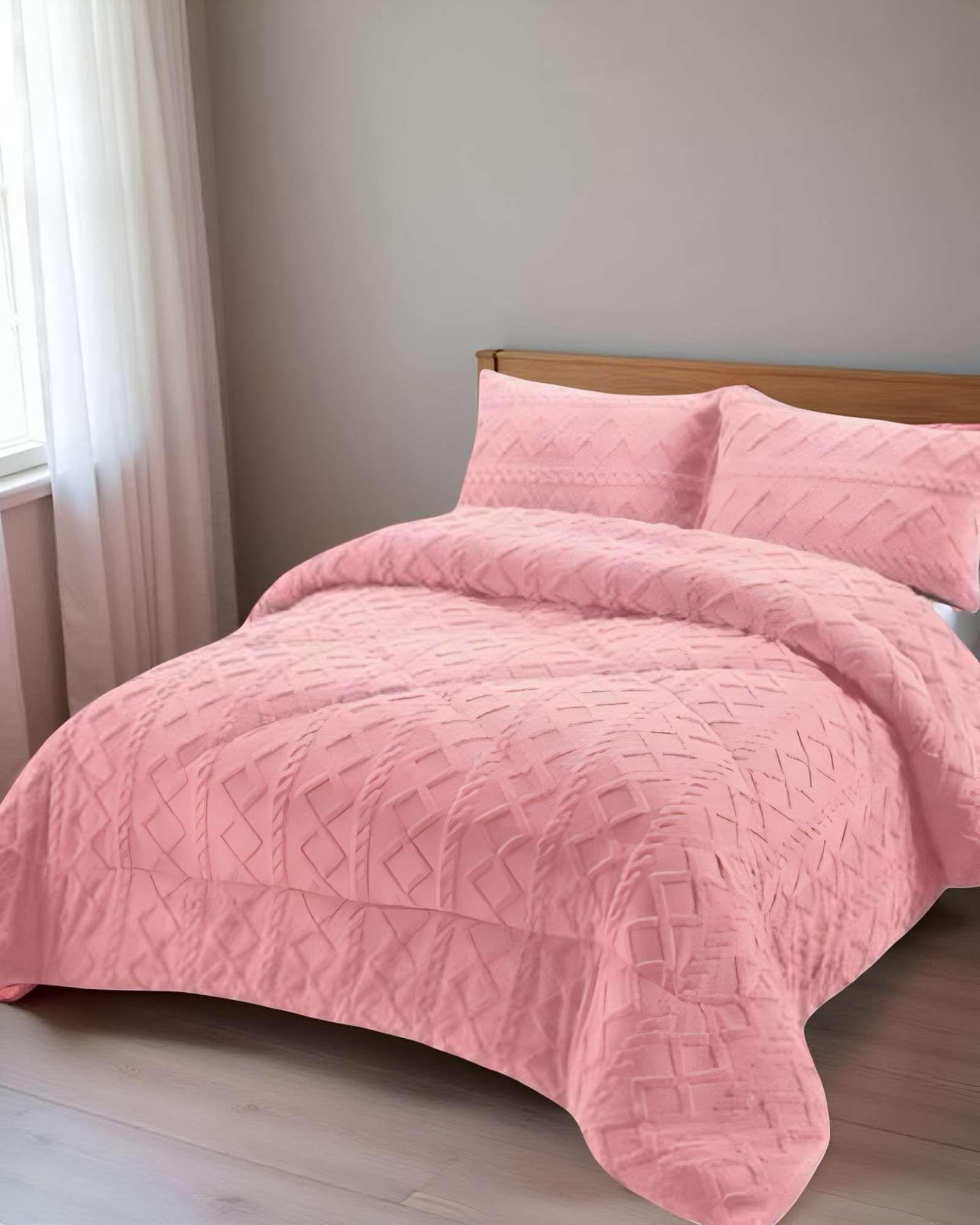 COBERTOR ELEGANTE DE INVIERNO TRENZADO CON CHIPORRO PLAZA Y MEDIA S38-3