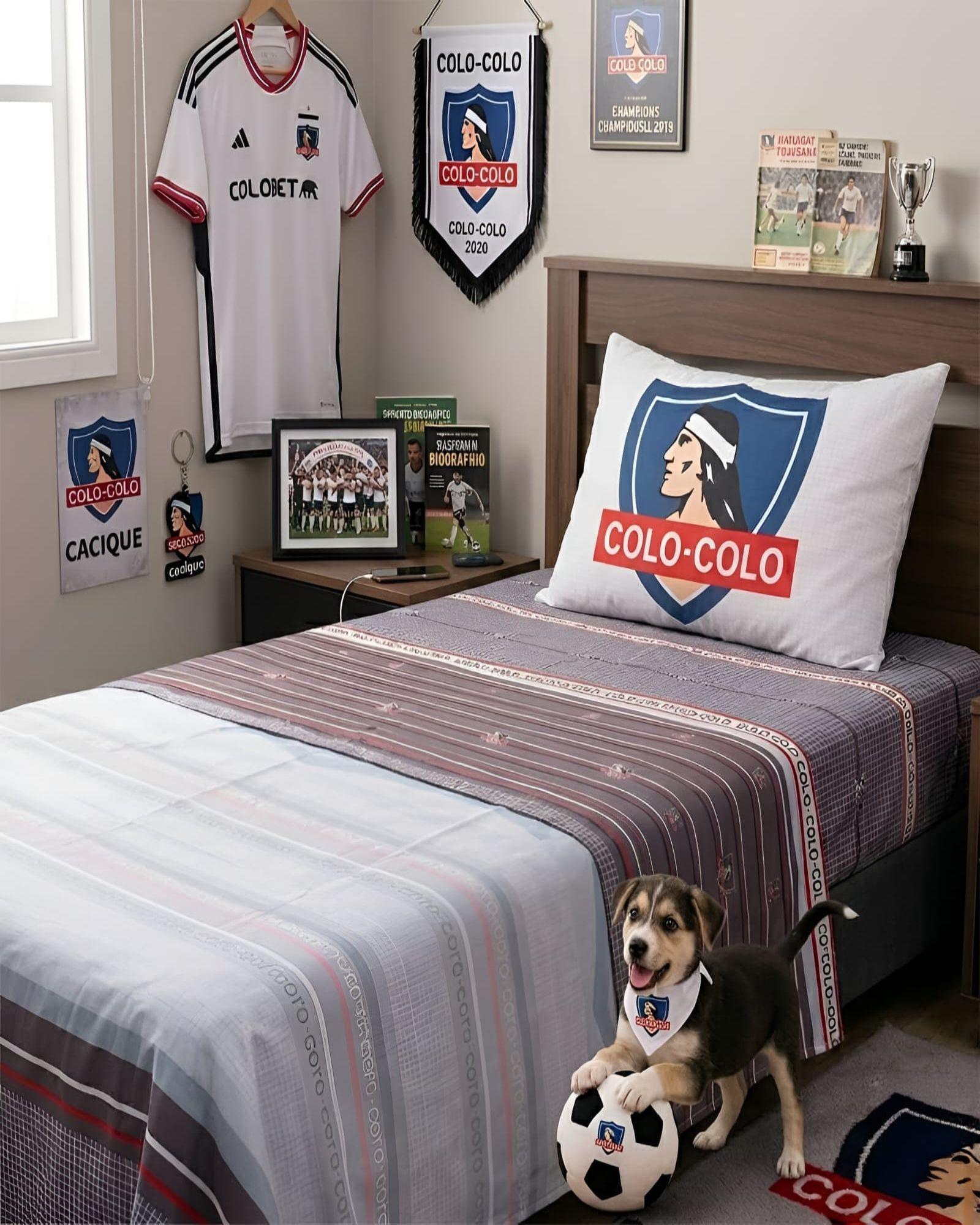 Juego Sábanass infantil Colo Colo plaza y media Mashini-2