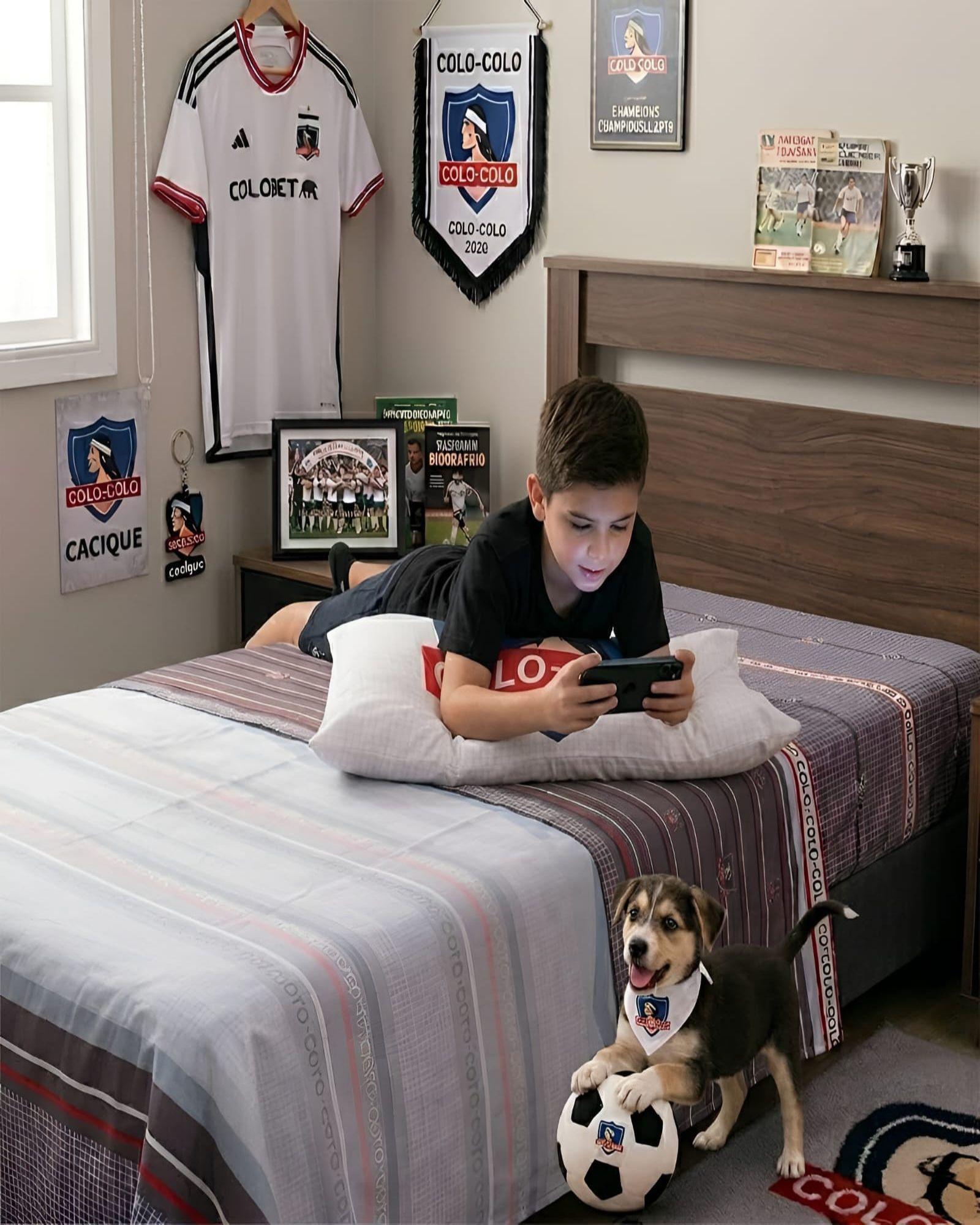 Juego Sábanass infantil Colo Colo plaza y media Mashini-3