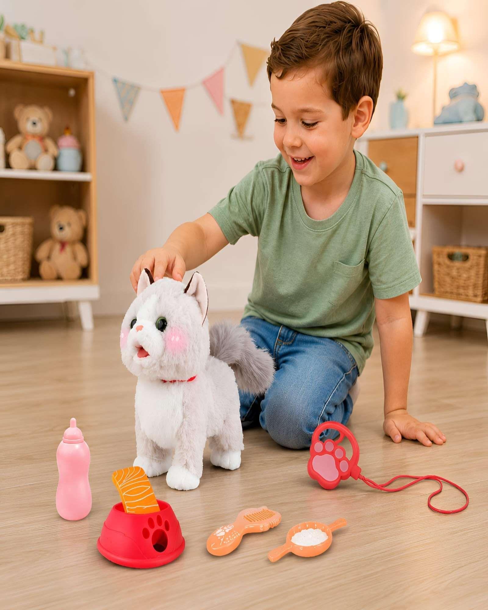 Mascota Interactiva Gato de Peluche con Accesorios-3