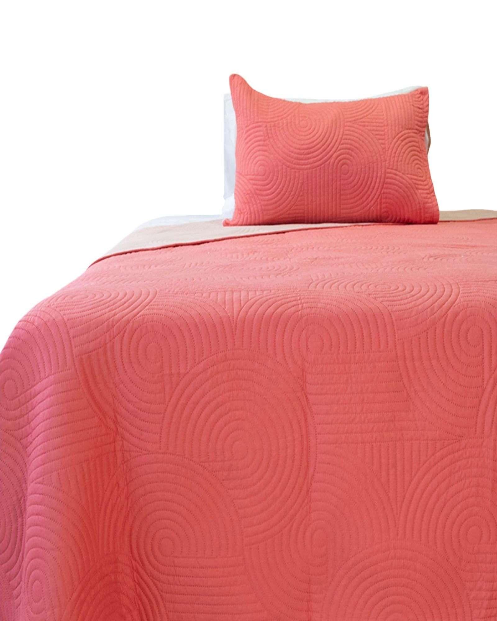 Quilt Bicolor MAS 1 ALMOHADA DE REGALO plaza y media Doral D07-3