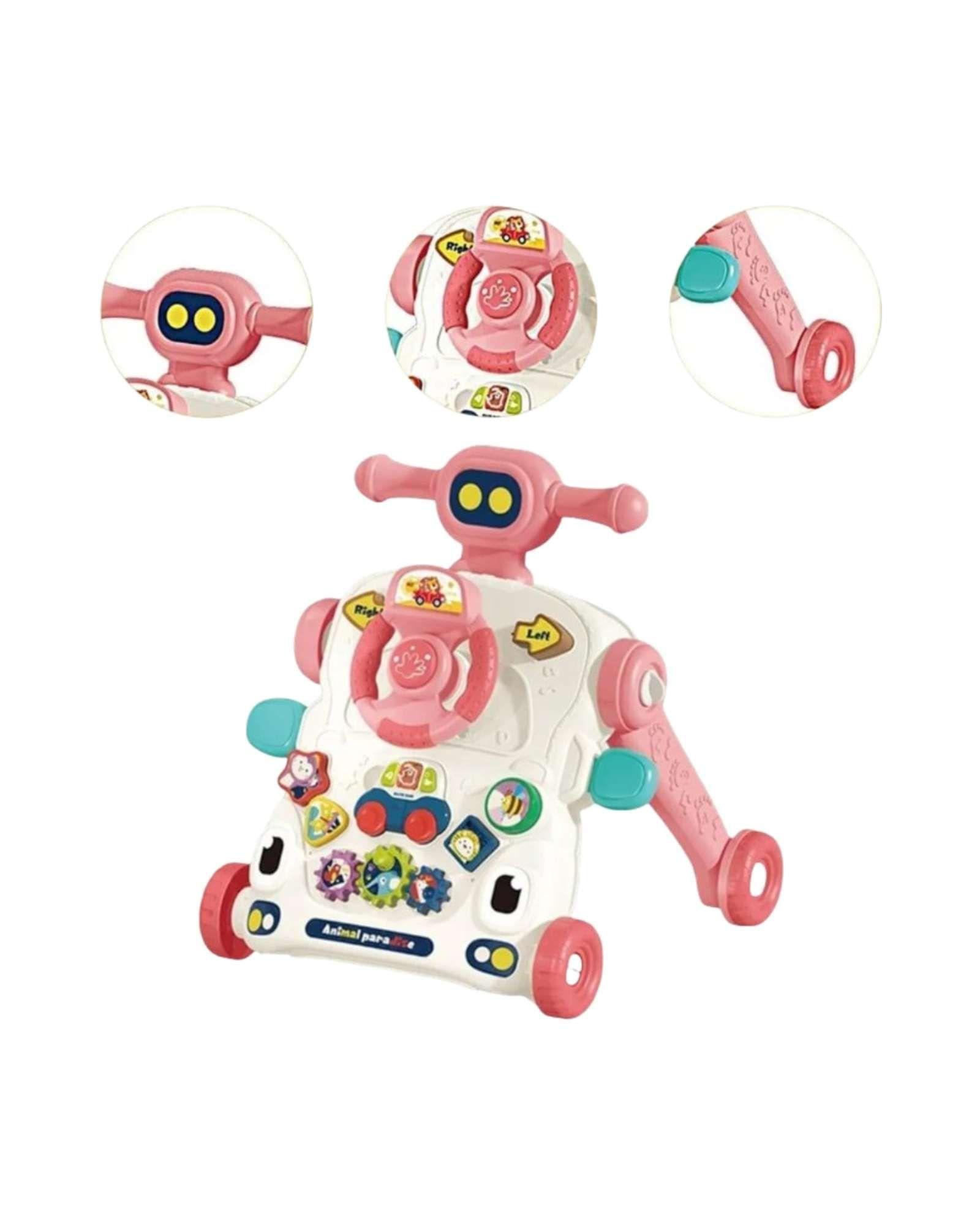 Caminador musical multifuncional 6 en 1 rosado-2