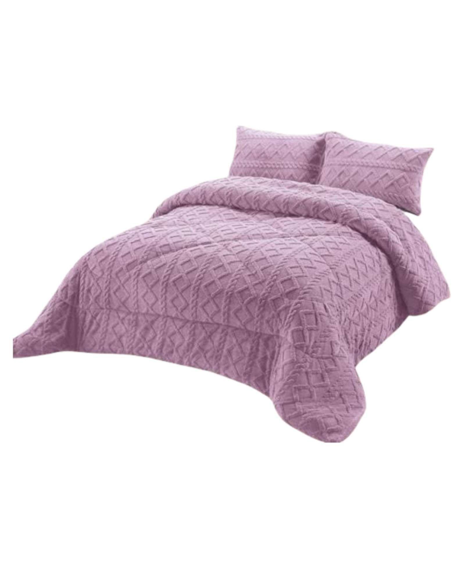 Plumón Térmico Trenzas de Terciopelo 2 plazas violeta-2